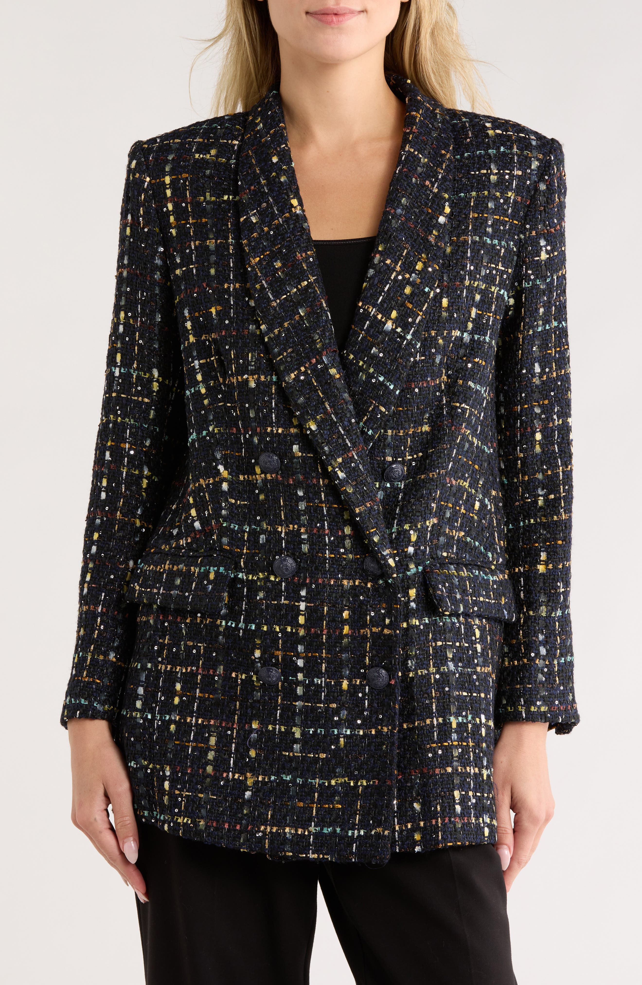 Jayda Relax Fit Double Breasted Tweed Blazer - image 1