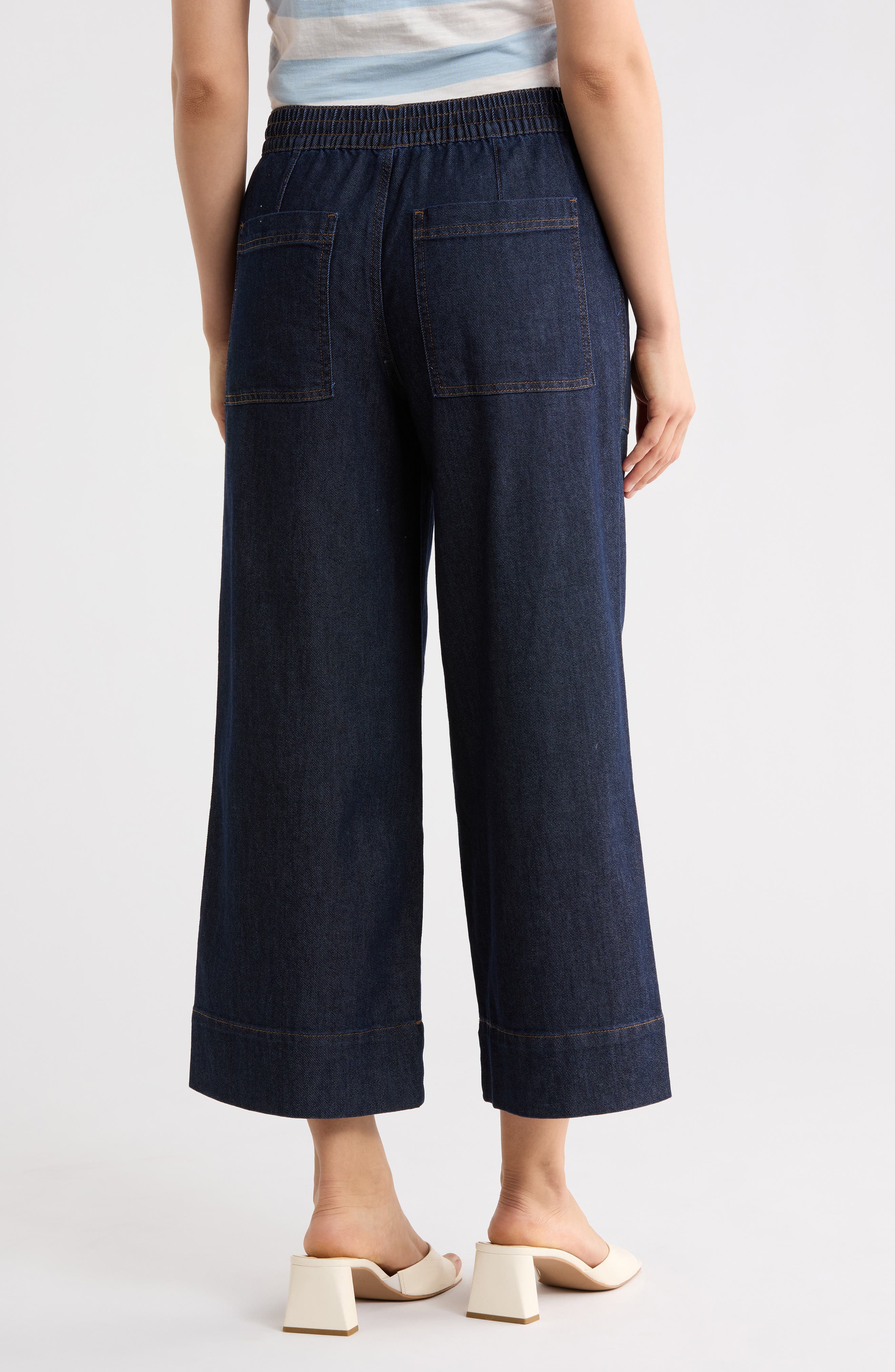 Tie Waist Crop Wide Leg Jeans - image 2