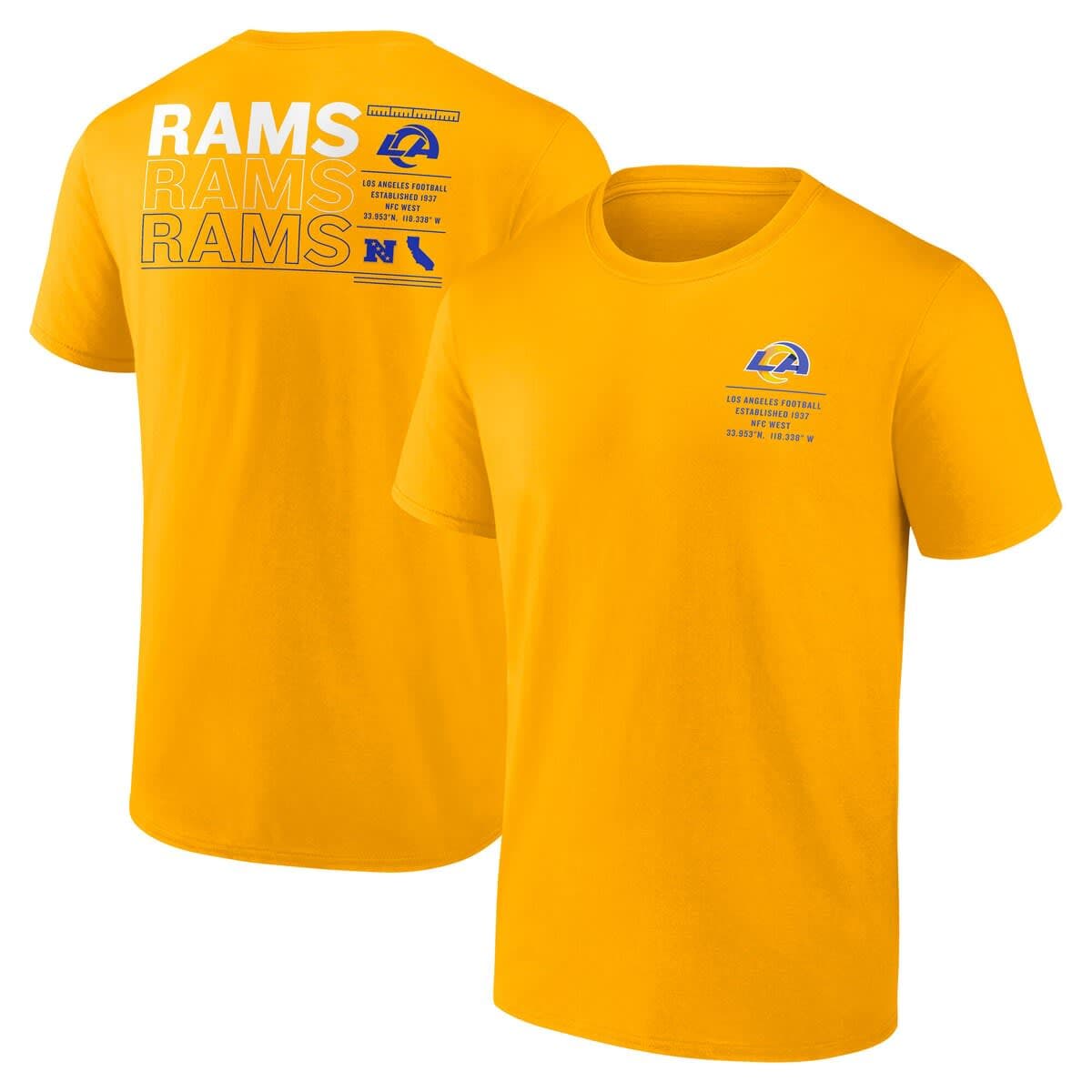 Men's Fanatics Gold Los Angeles Rams Repeat Stats T-Shirt - image 1