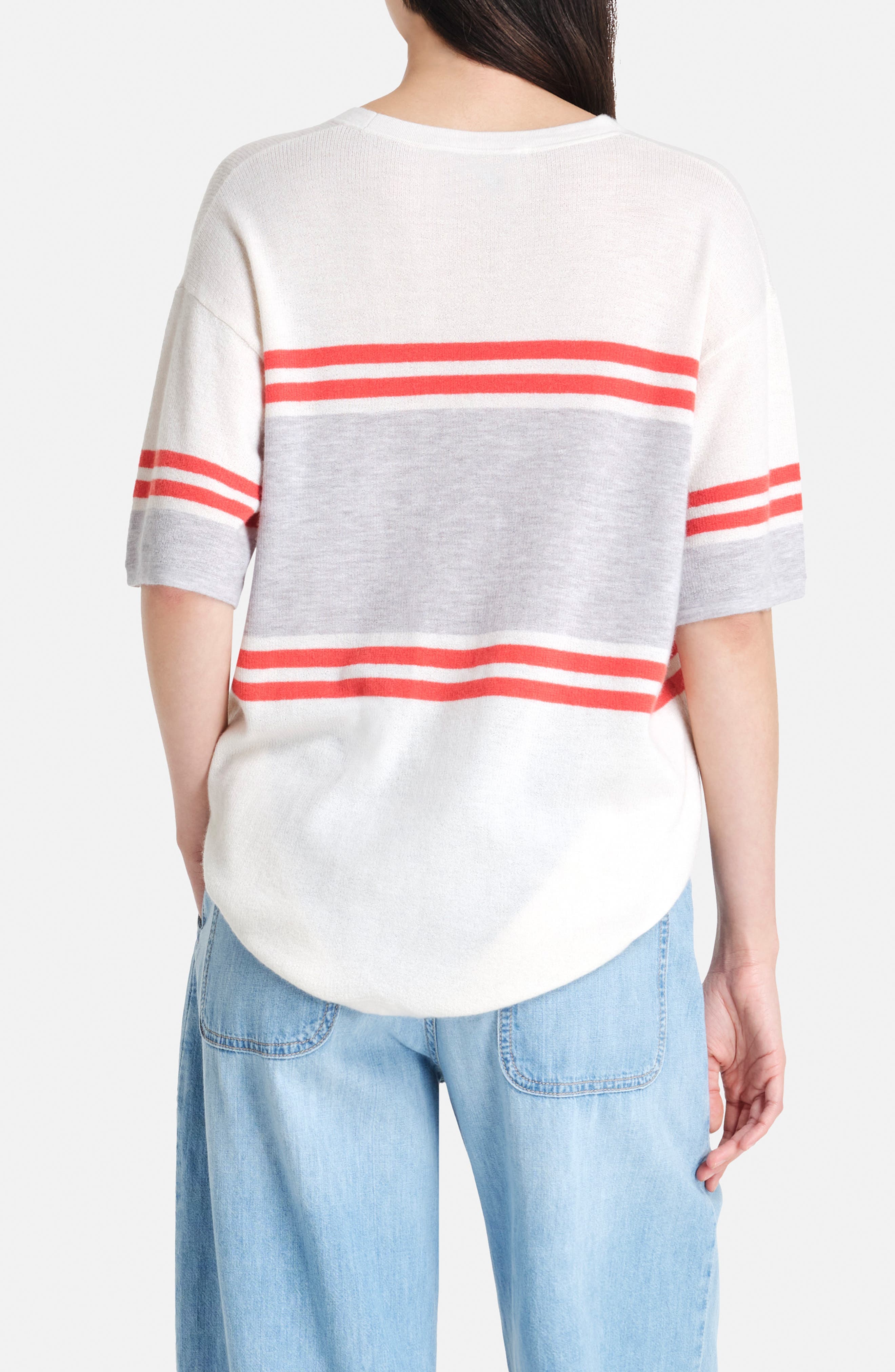 Engineered Stripe Cashmere T-Shirt - image 2