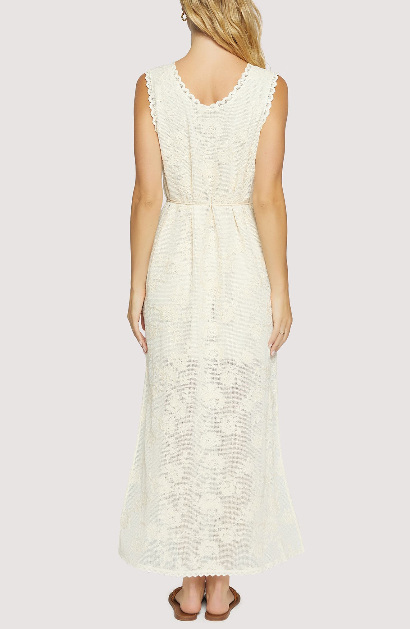 Fiorenza Embroidered Tie Belt Maxi Sundress - image 2