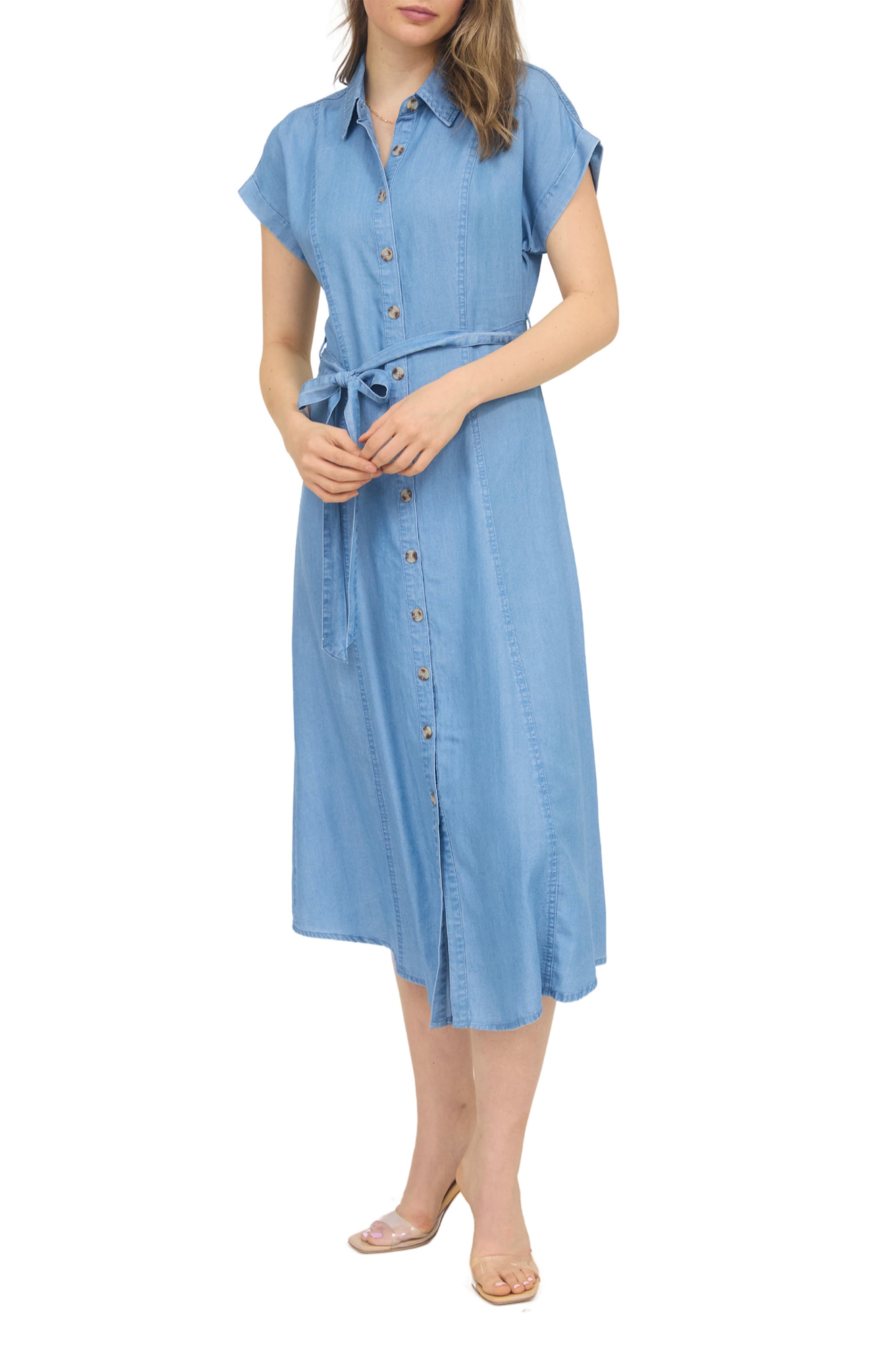 Chambray Button Front Dress - image 1