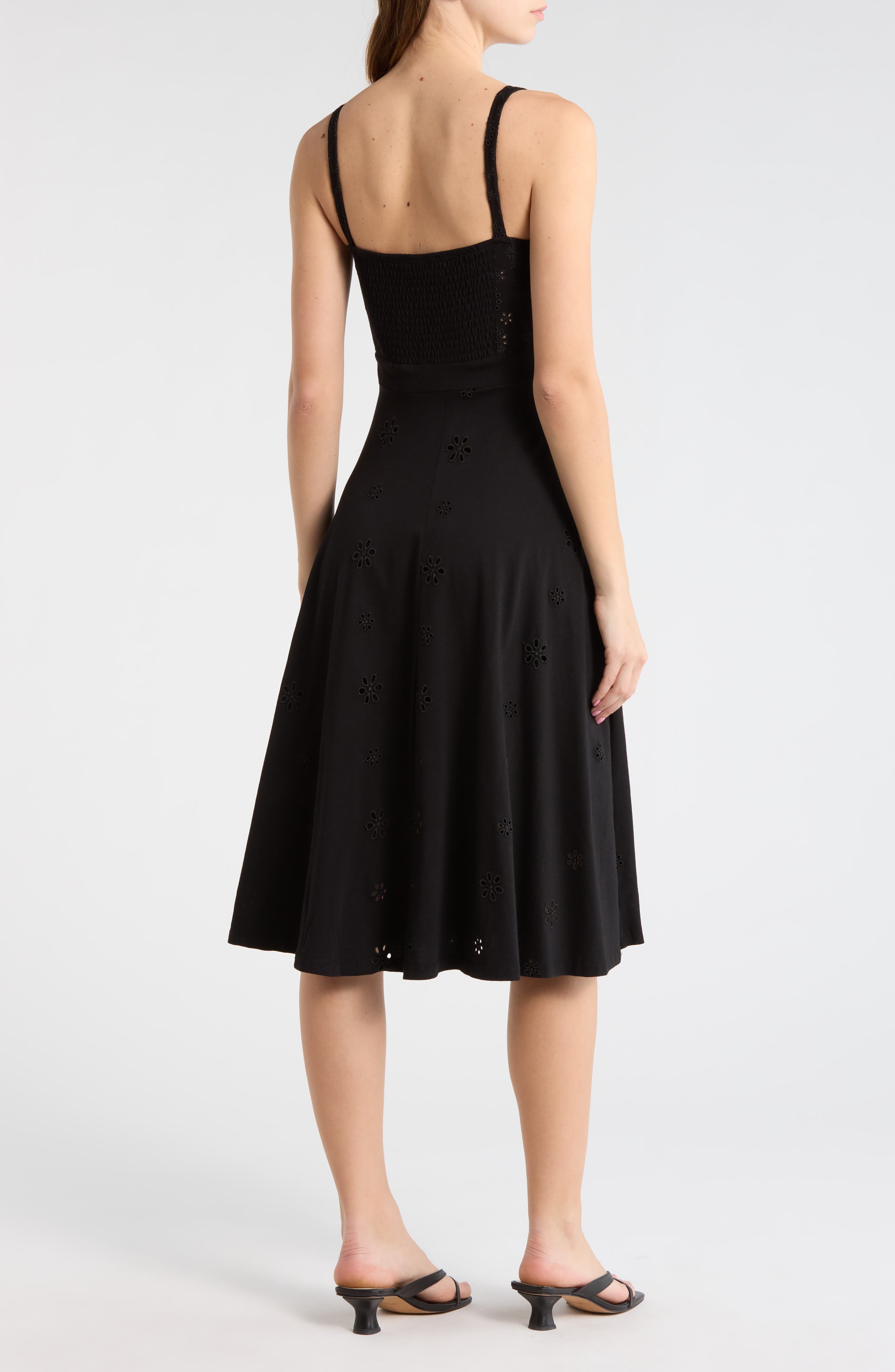 Embroidered Eyelet Cotton Midi Sundress - image 2