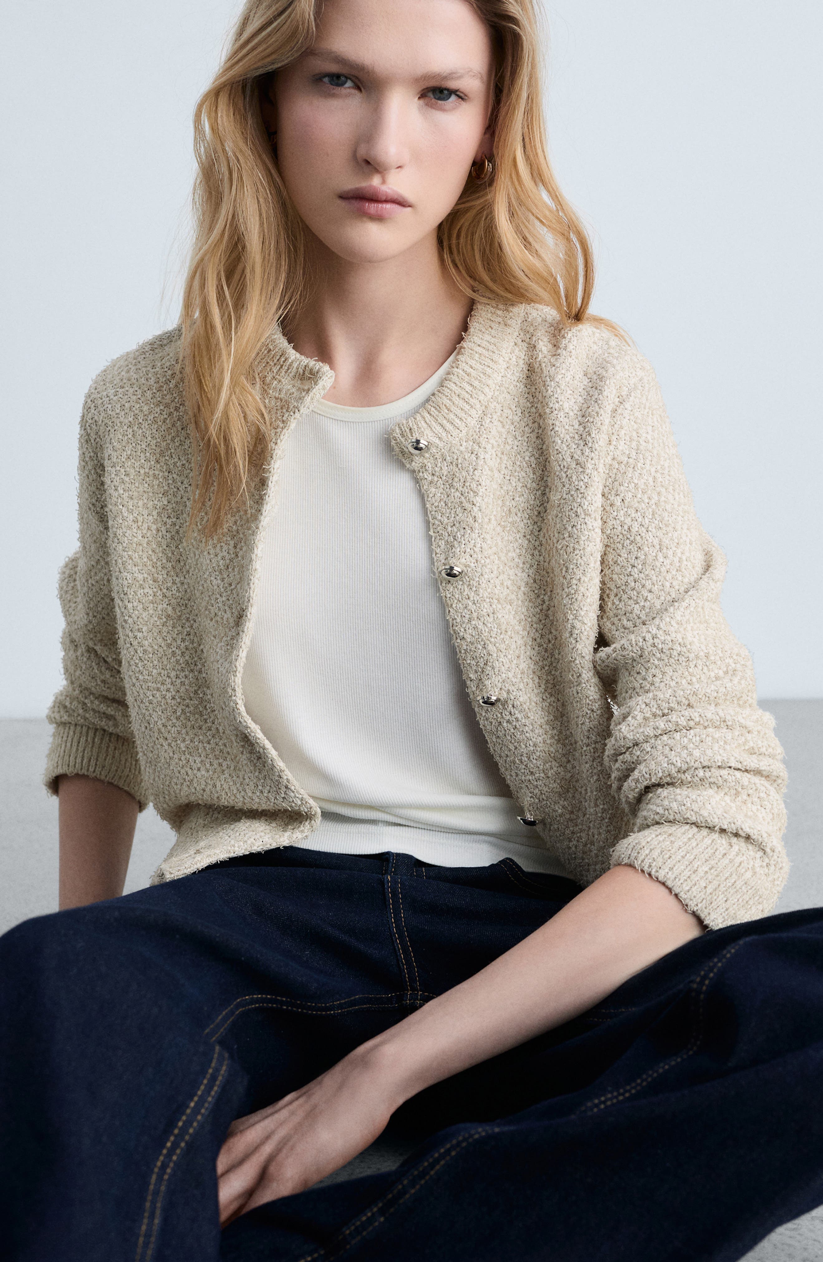 Cotton Blend Sweater Jacket - image 2