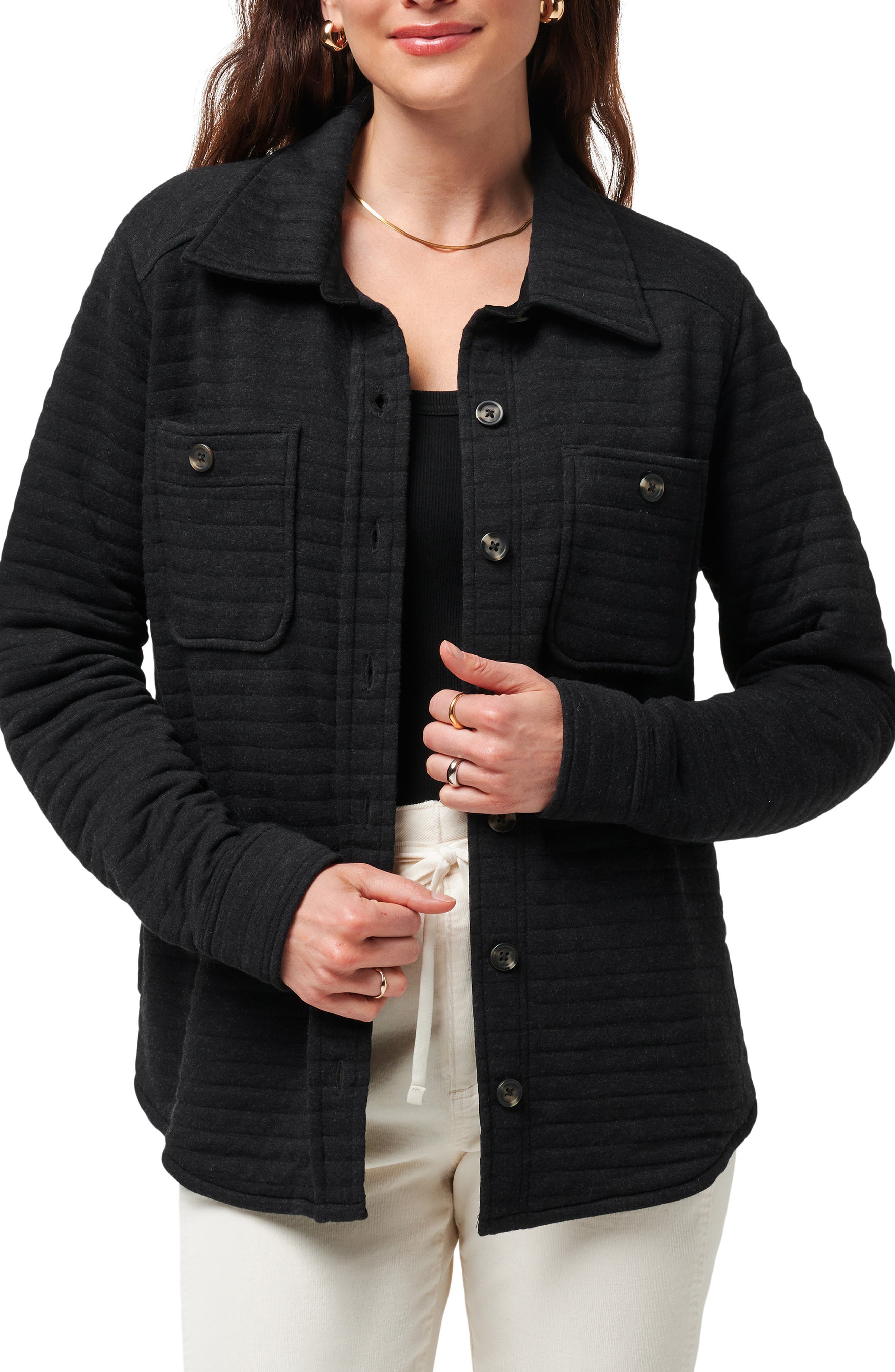 Serene Horizon Quilted Shirt Jacket - image 1