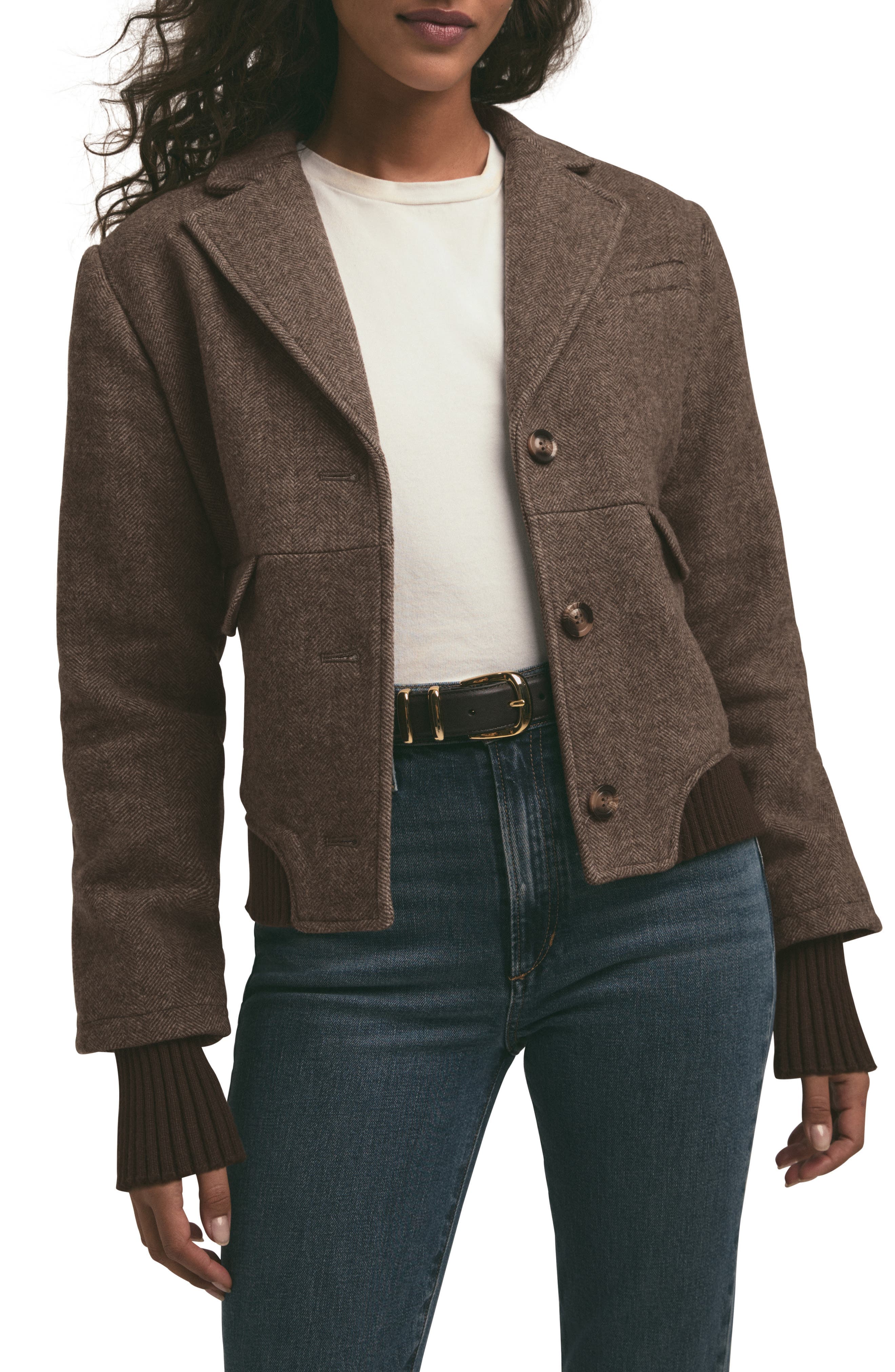The City Herringbone Bomber Jacket - image 1