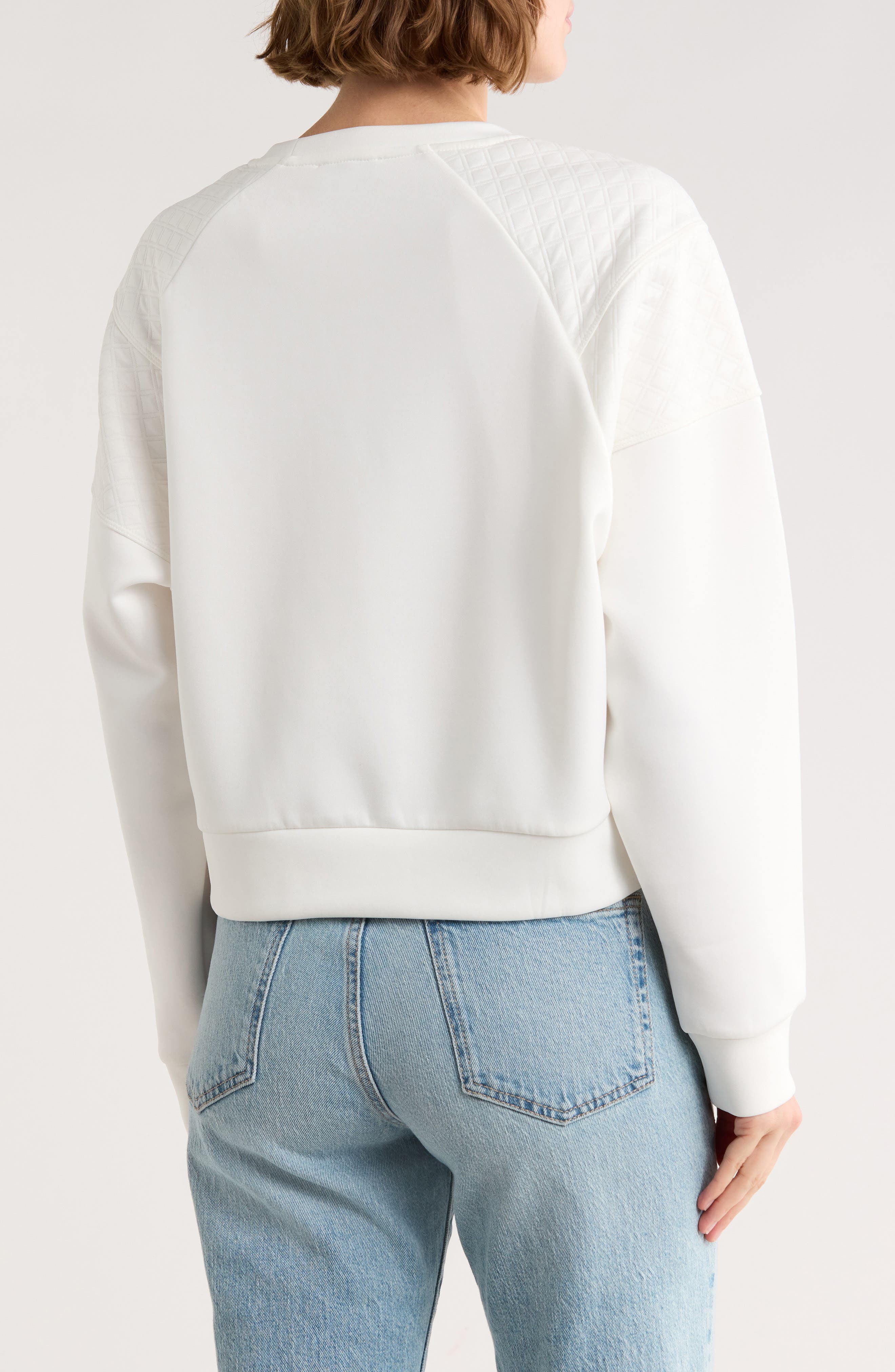 Asymmetrical Zip Quilted Sleeve Pullover - image 4