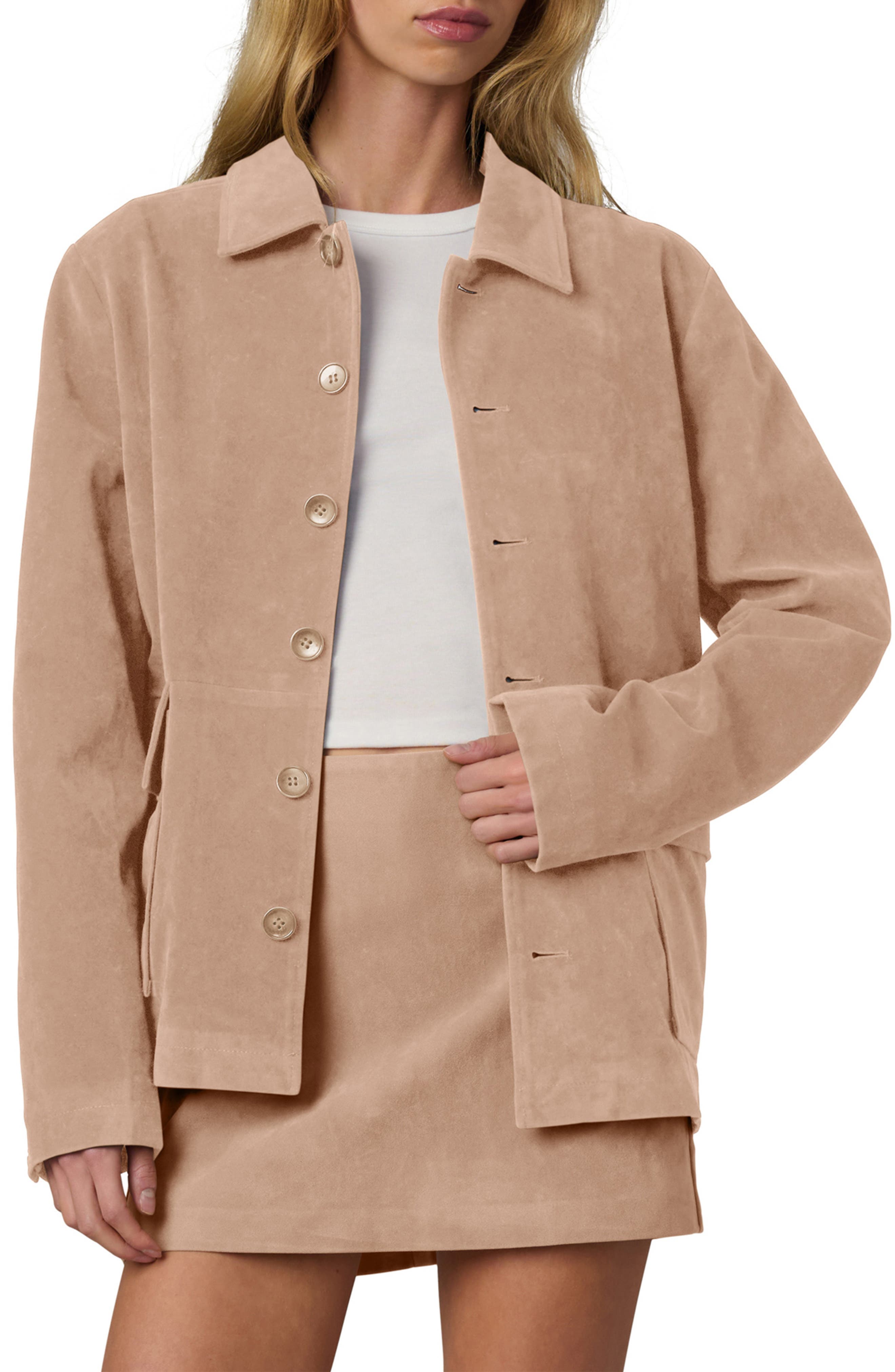 Faux Suede Chore Coat - image 1