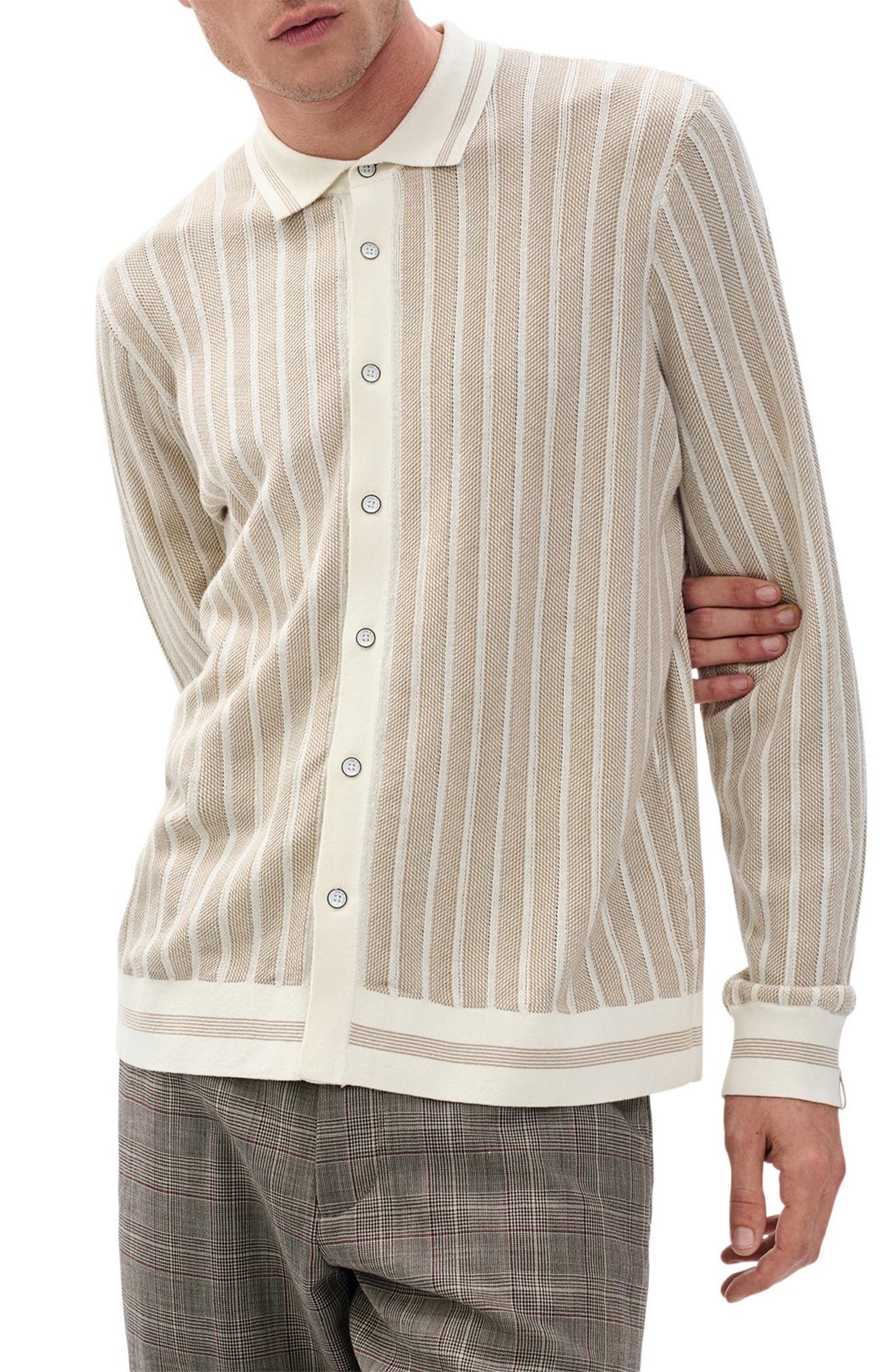 Harvey Long Sleeve Knit Button-Up Shirt - image 3