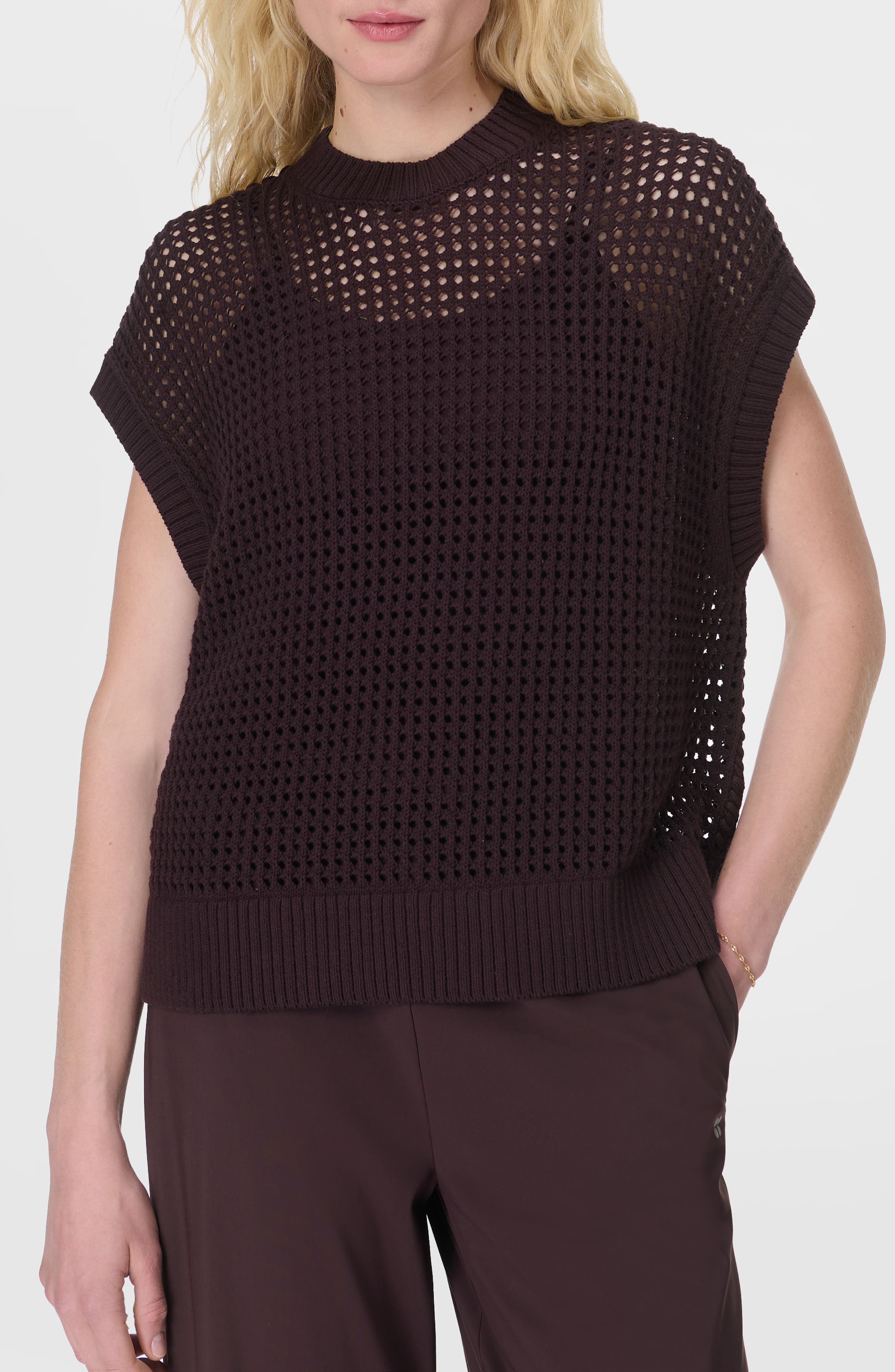 Tides High Whipstitch Open Knit Sweater - image 1