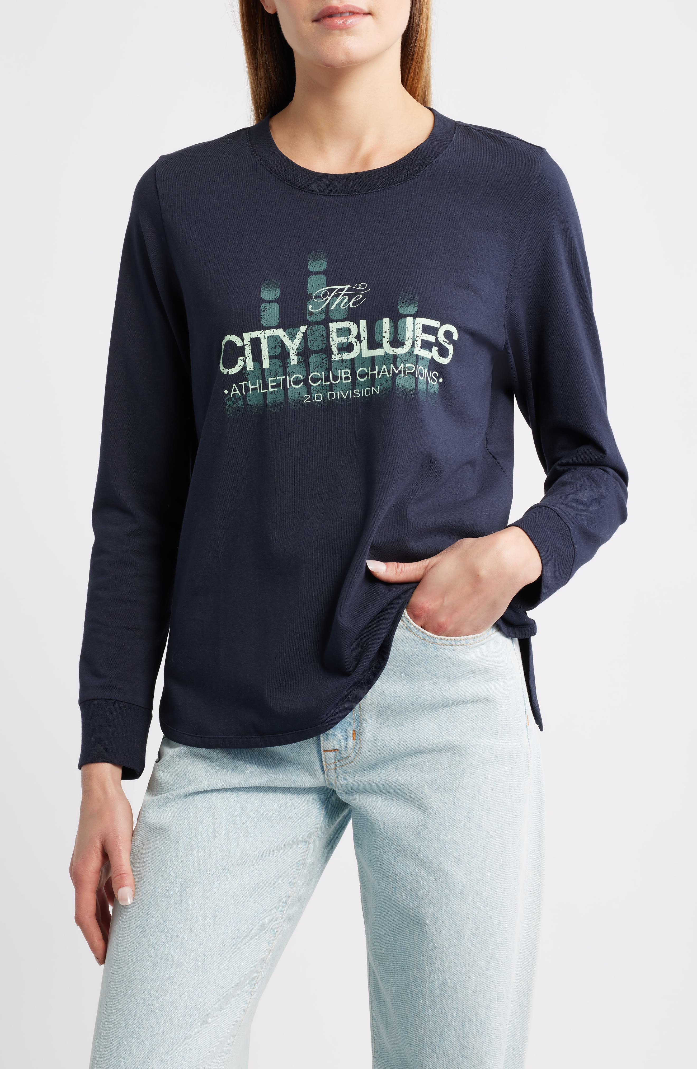 Graphic Print Cotton Blend Top - image 3