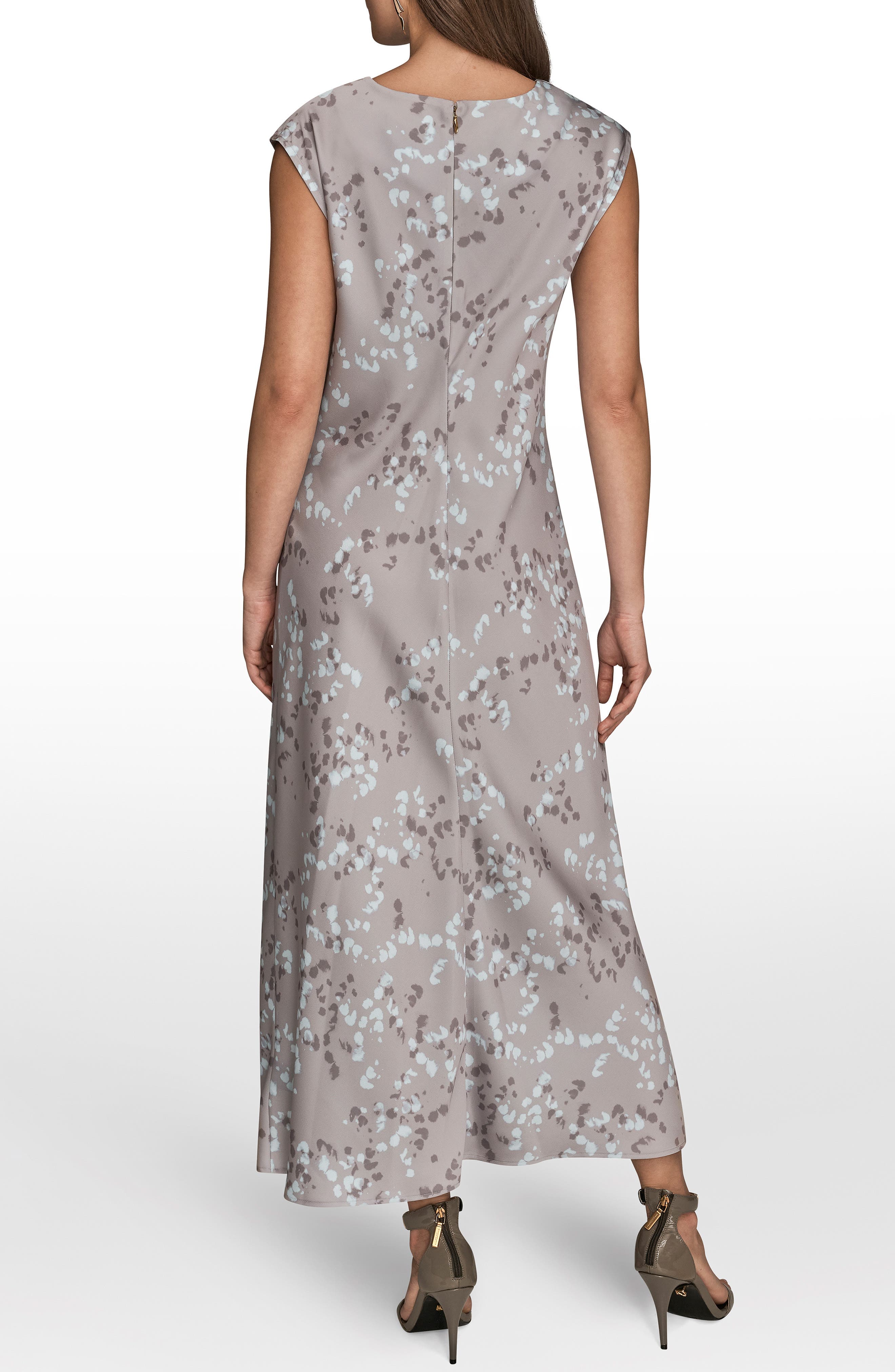Abstract Print Satin Midi Dress - image 2