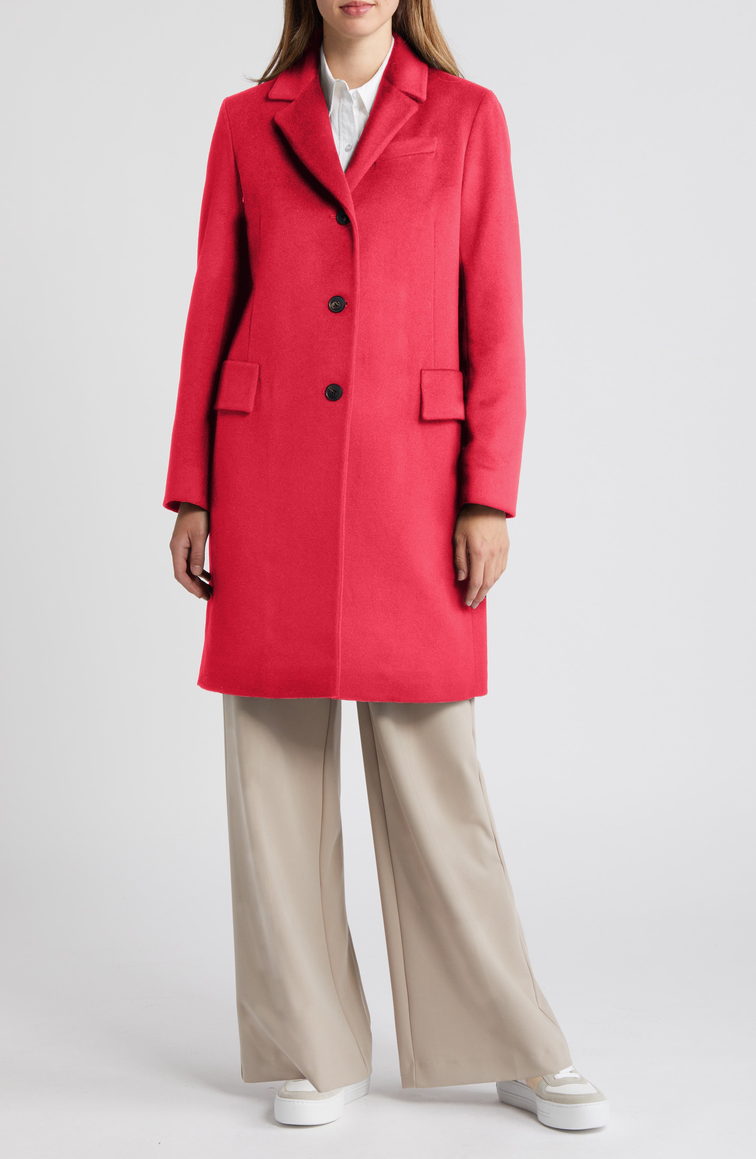 Notch Collar Wool Coat - image 1