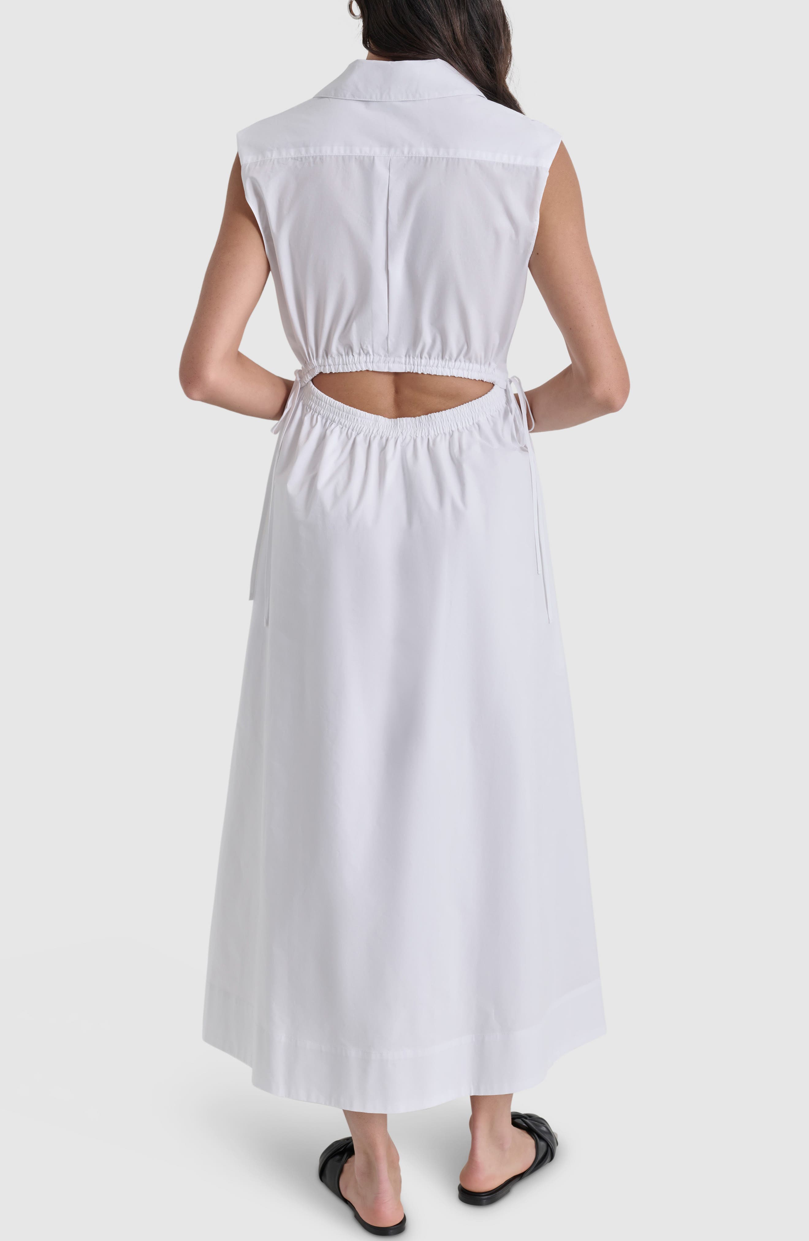 Cutout Back Cotton Poplin Maxi Dress - image 4