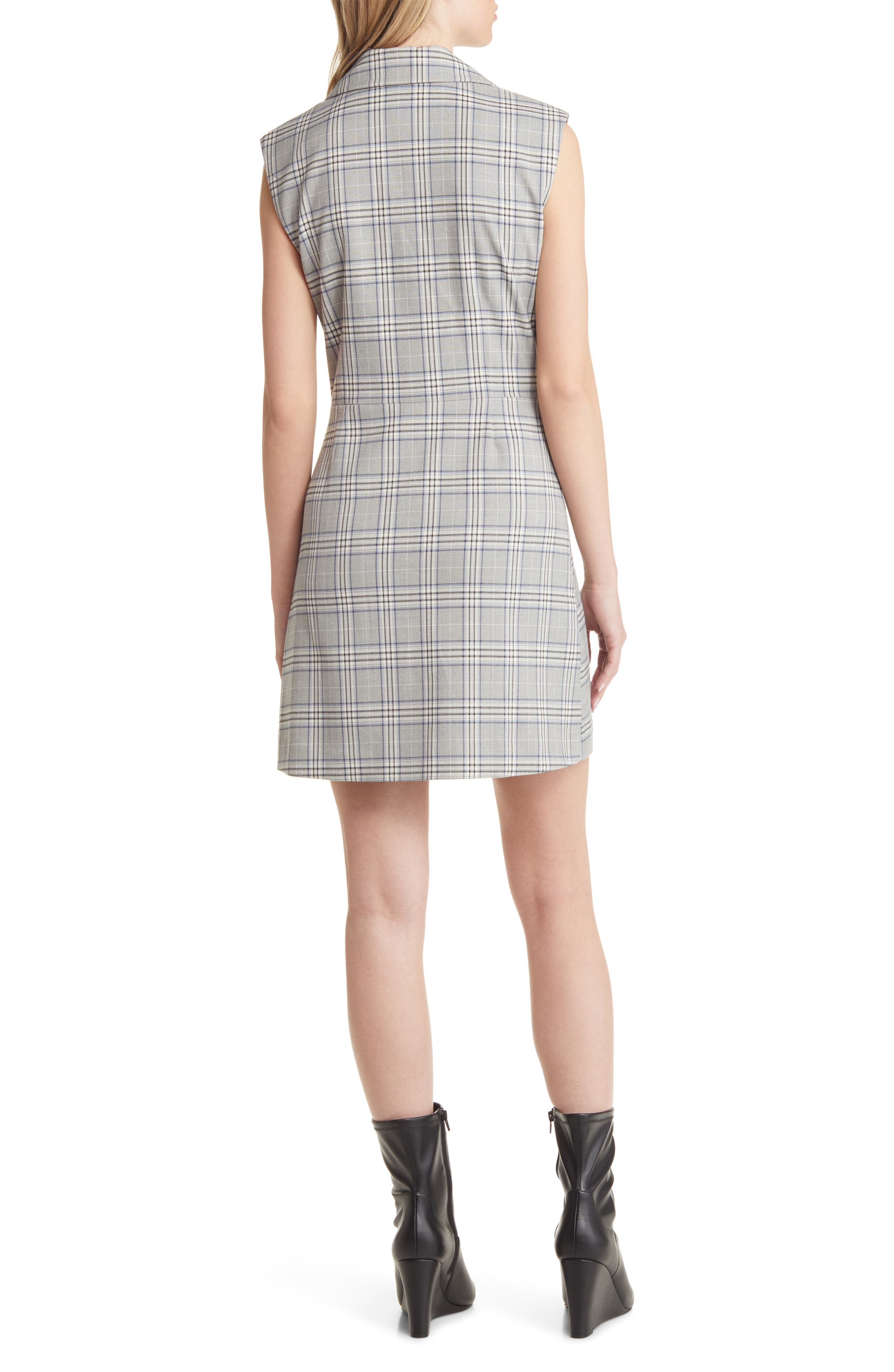 Plaid Side Button Blazer Dress - image 2