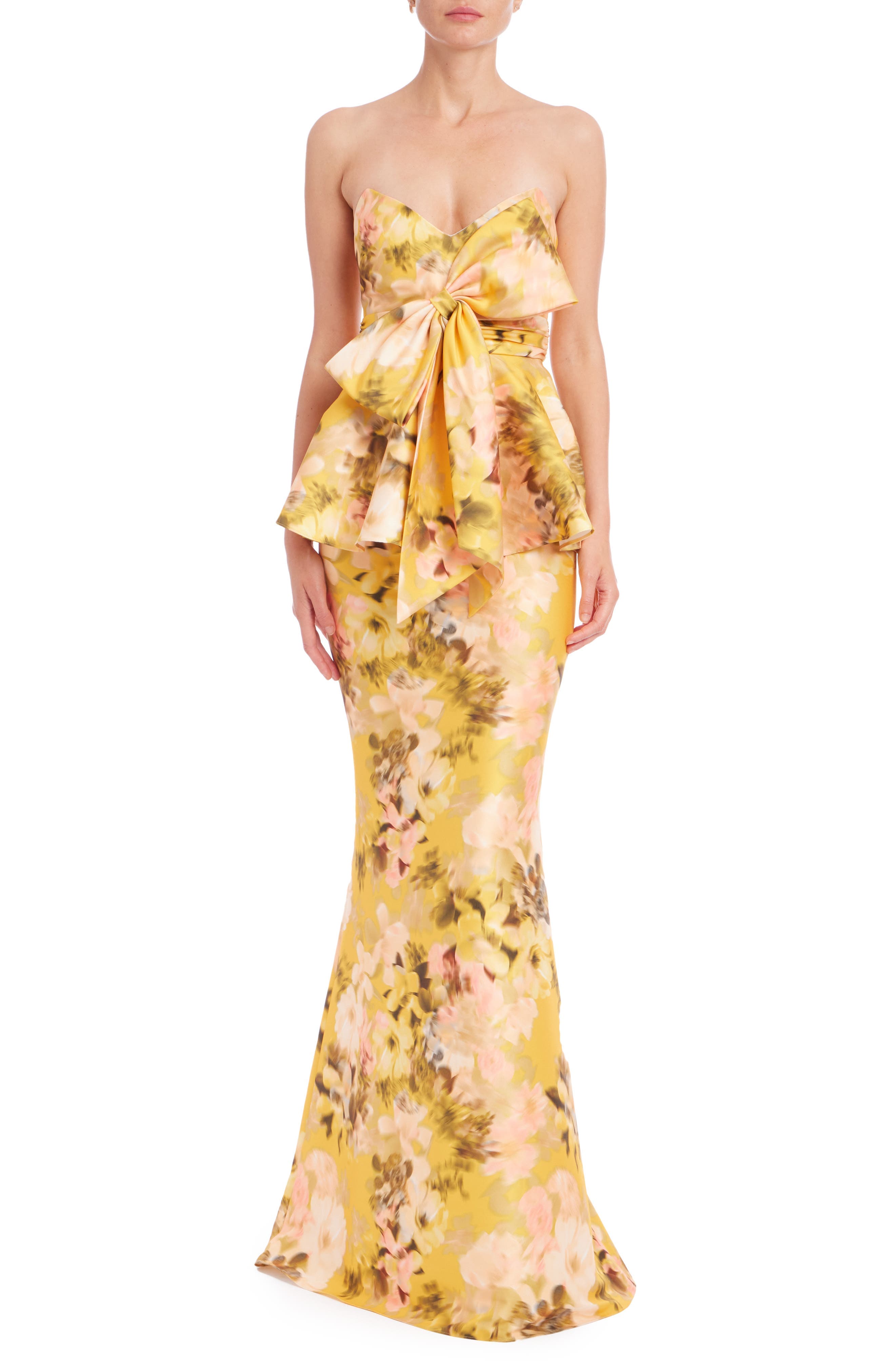 Floral Off the Shoulder Mermaid Gown - image 1