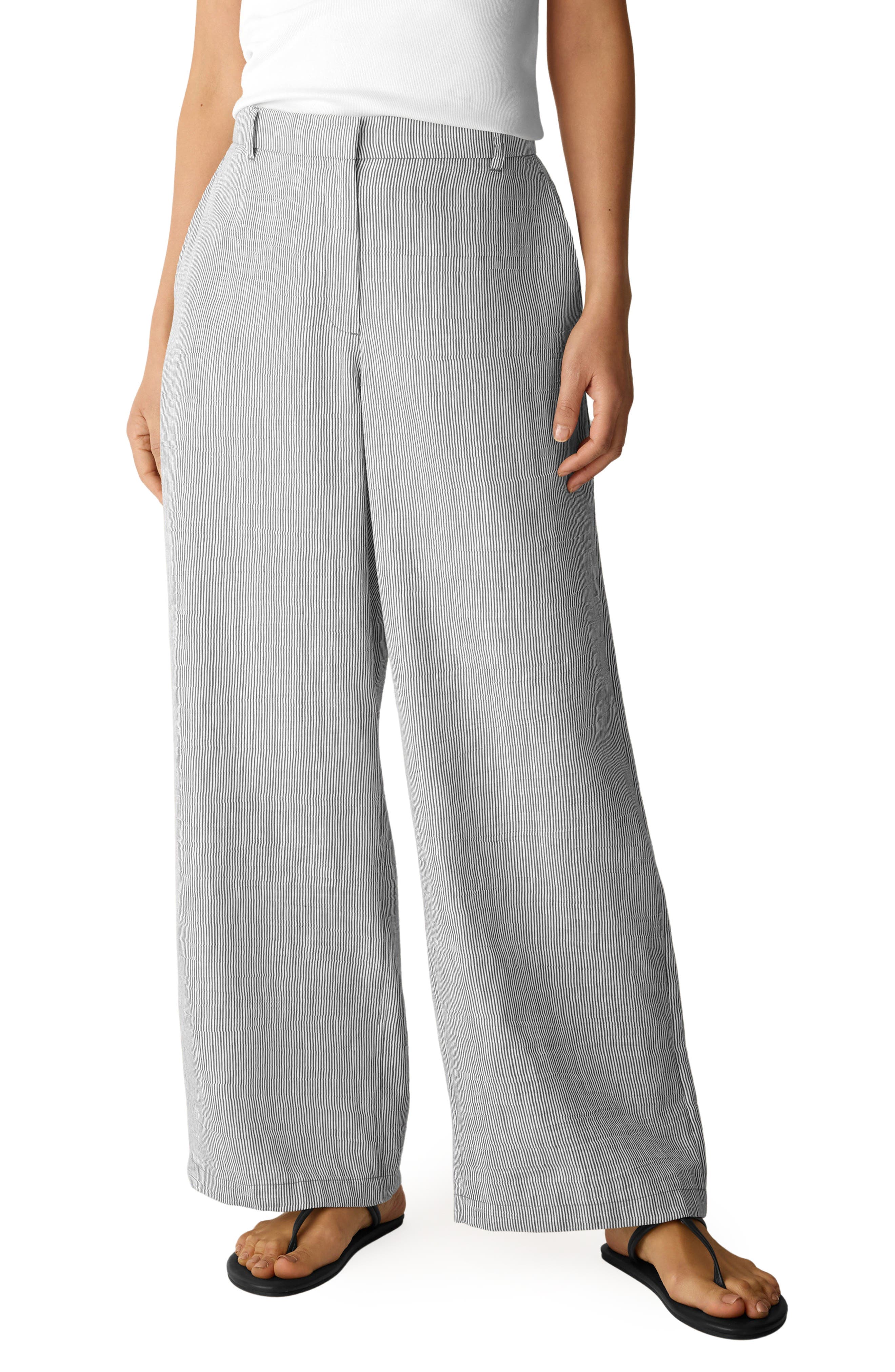 High Waist Linen Blend Wide Leg Pants - image 3