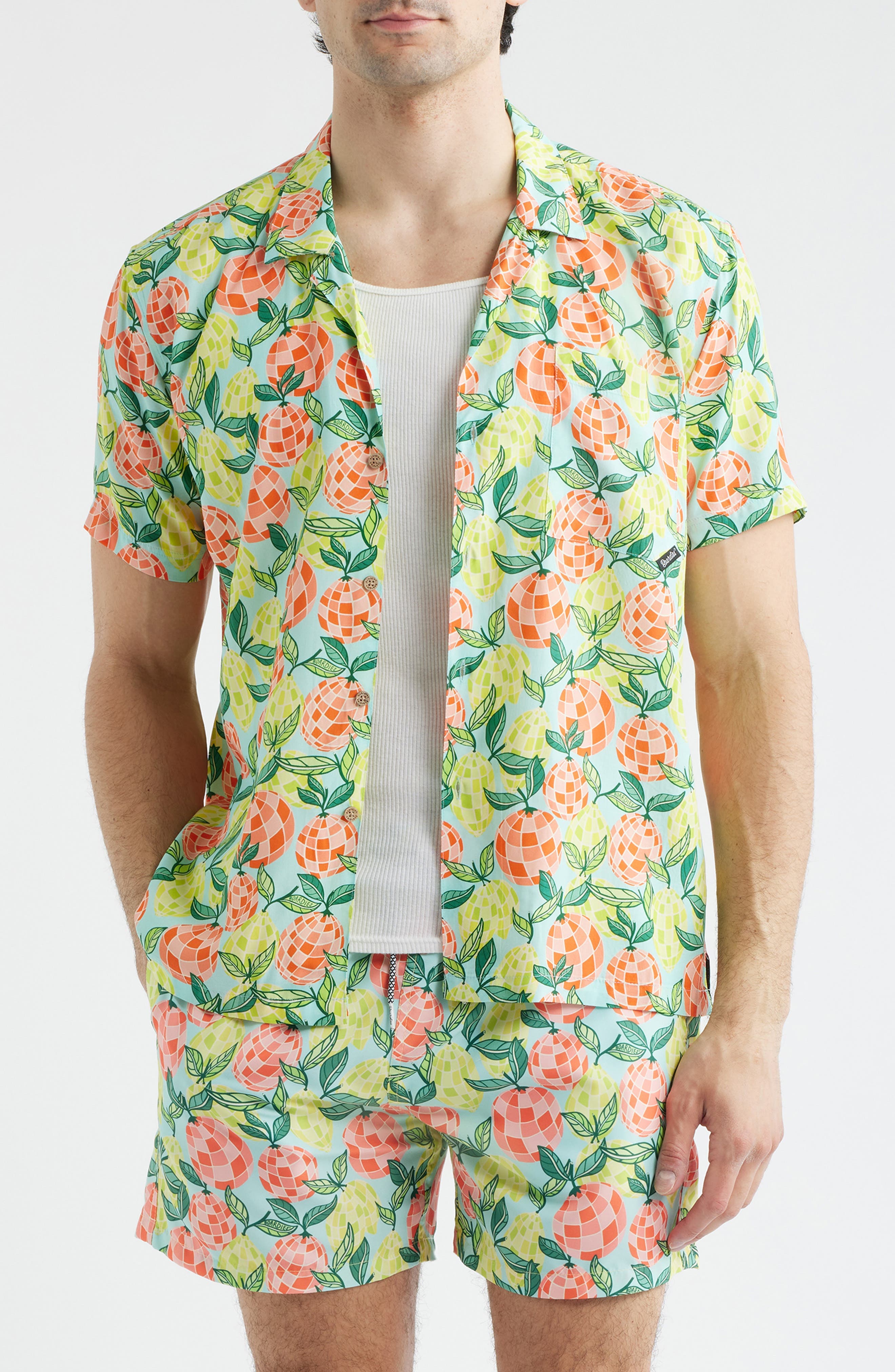 Citrus Disco Print Camp Shirt - image 1