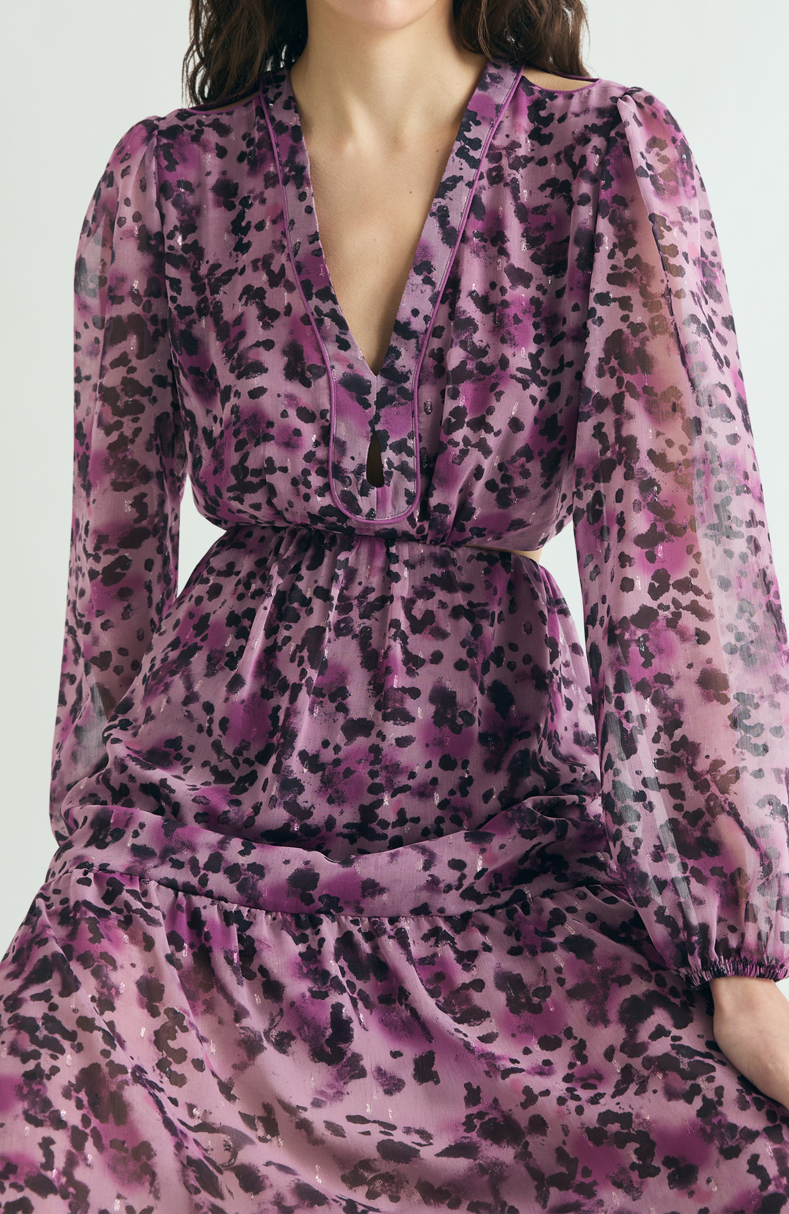 Midi Dress Print Slits - image 2