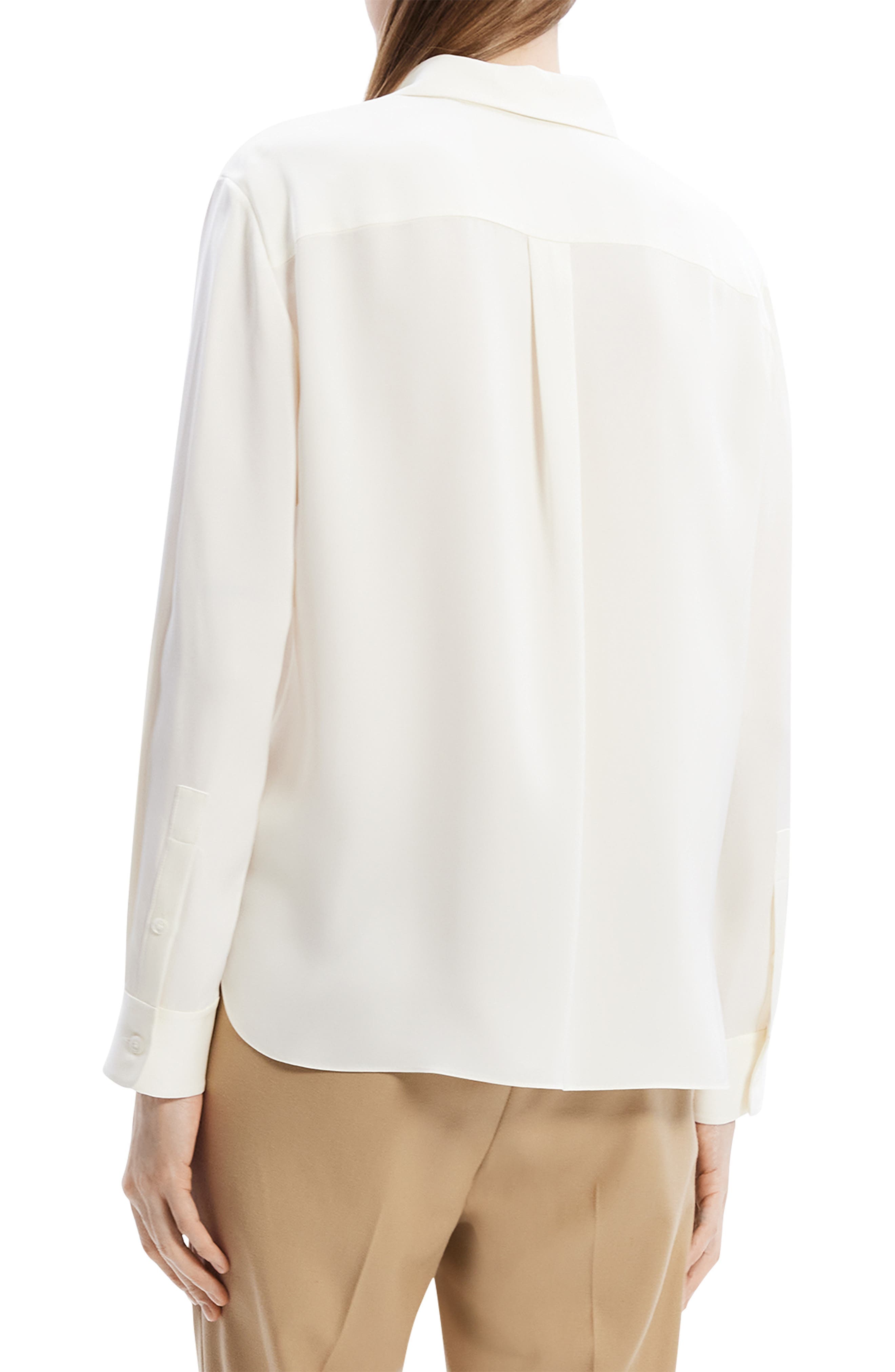Button-Up Silk Shirt with Necktie - image 2