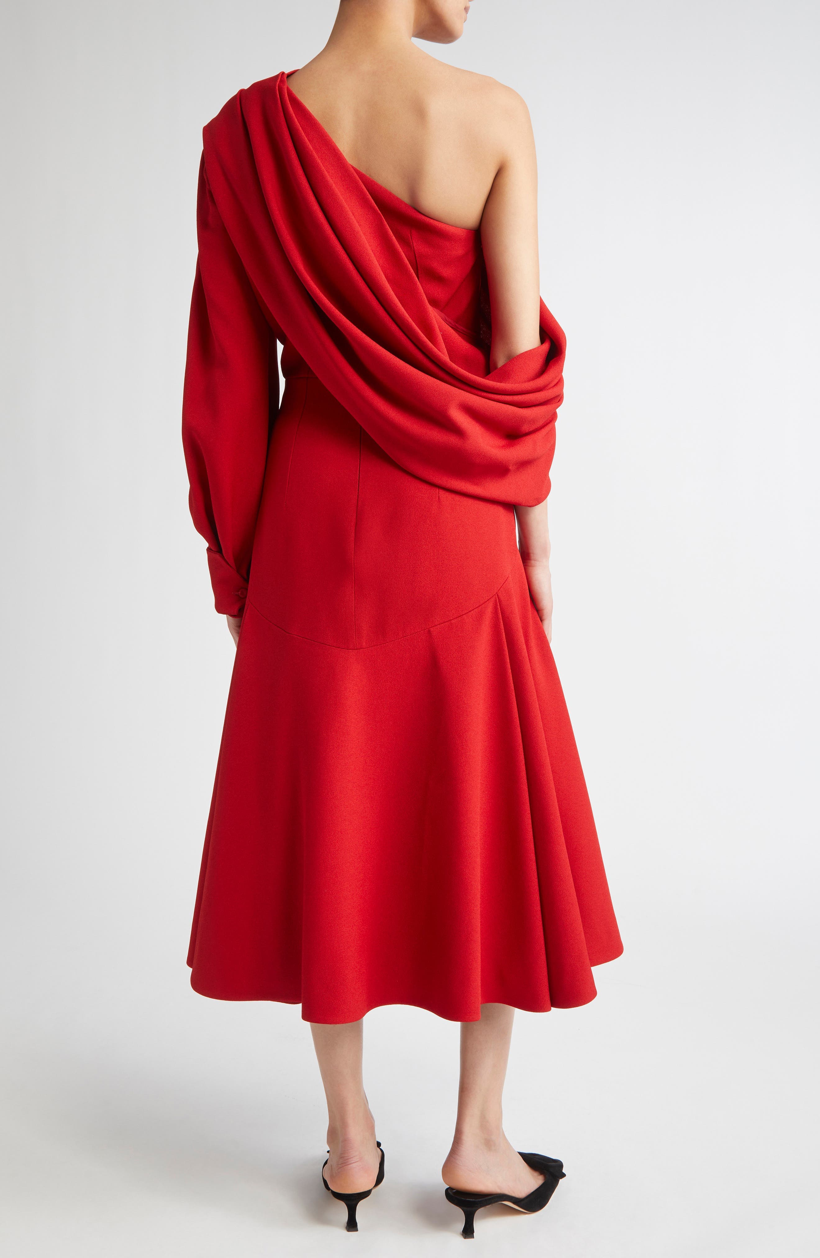 Sehima Draped One-Shoulder Crepe Dress - image 2