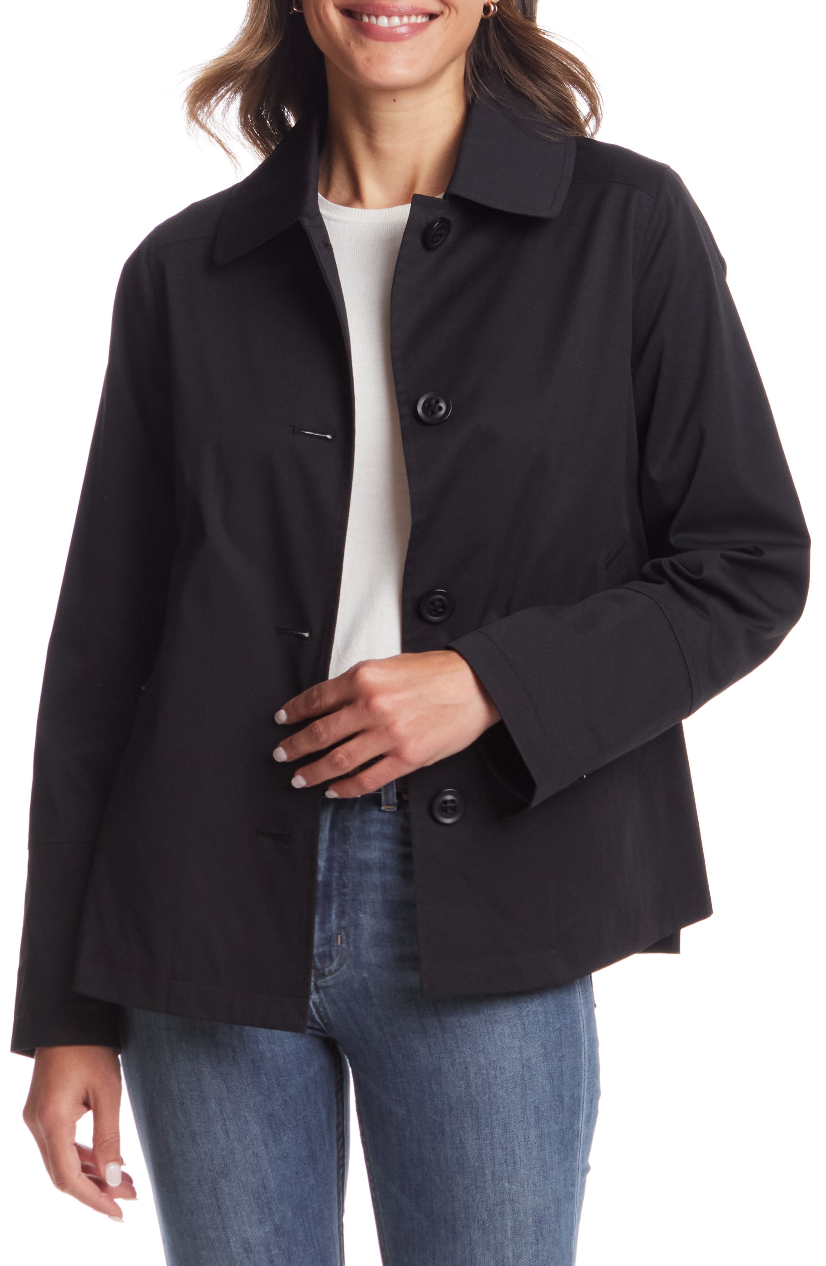 Button Front Water Resistant Raincoat - image 1