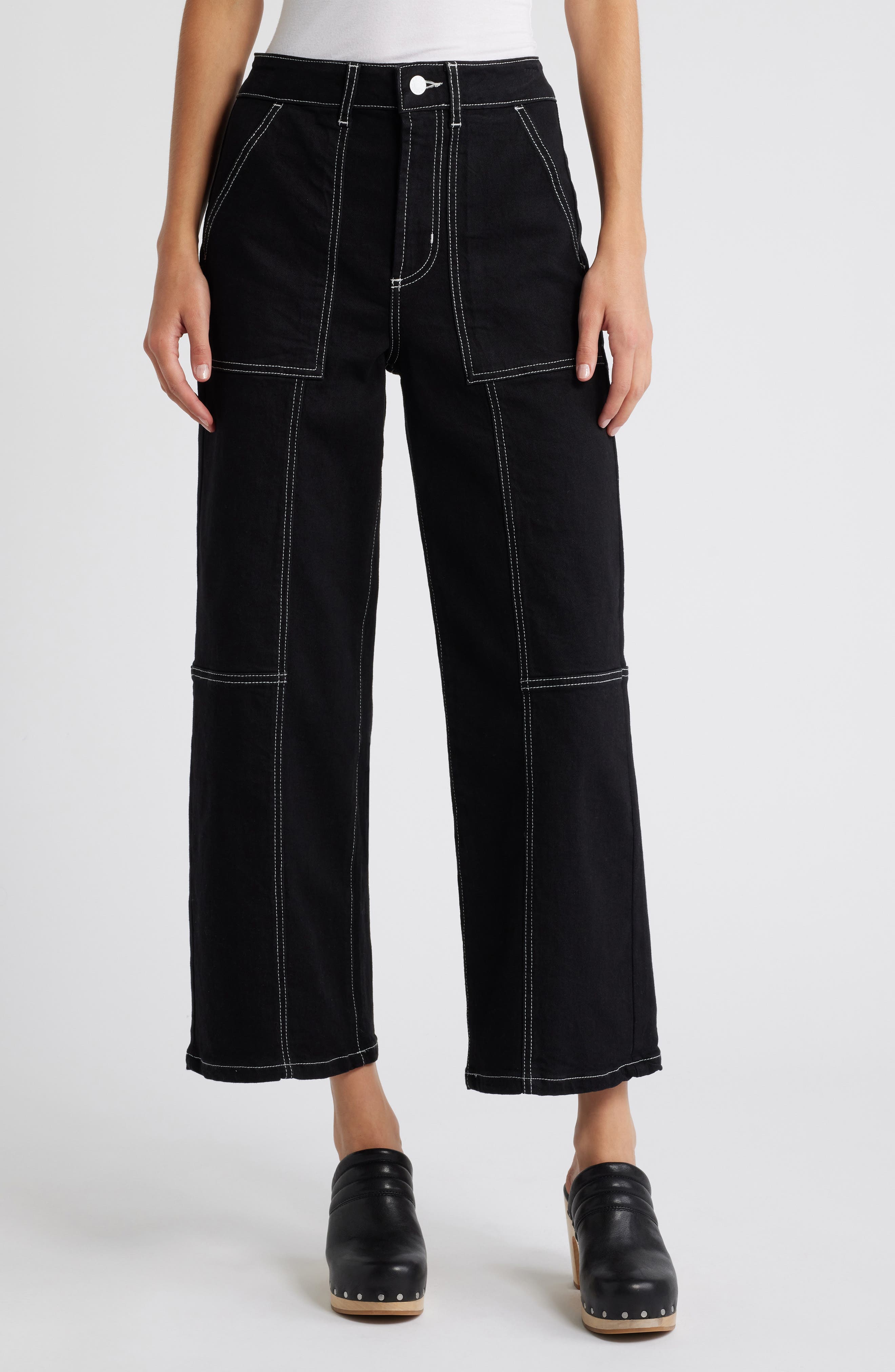 Getty High Waist Crop Utility Jeans - image 1