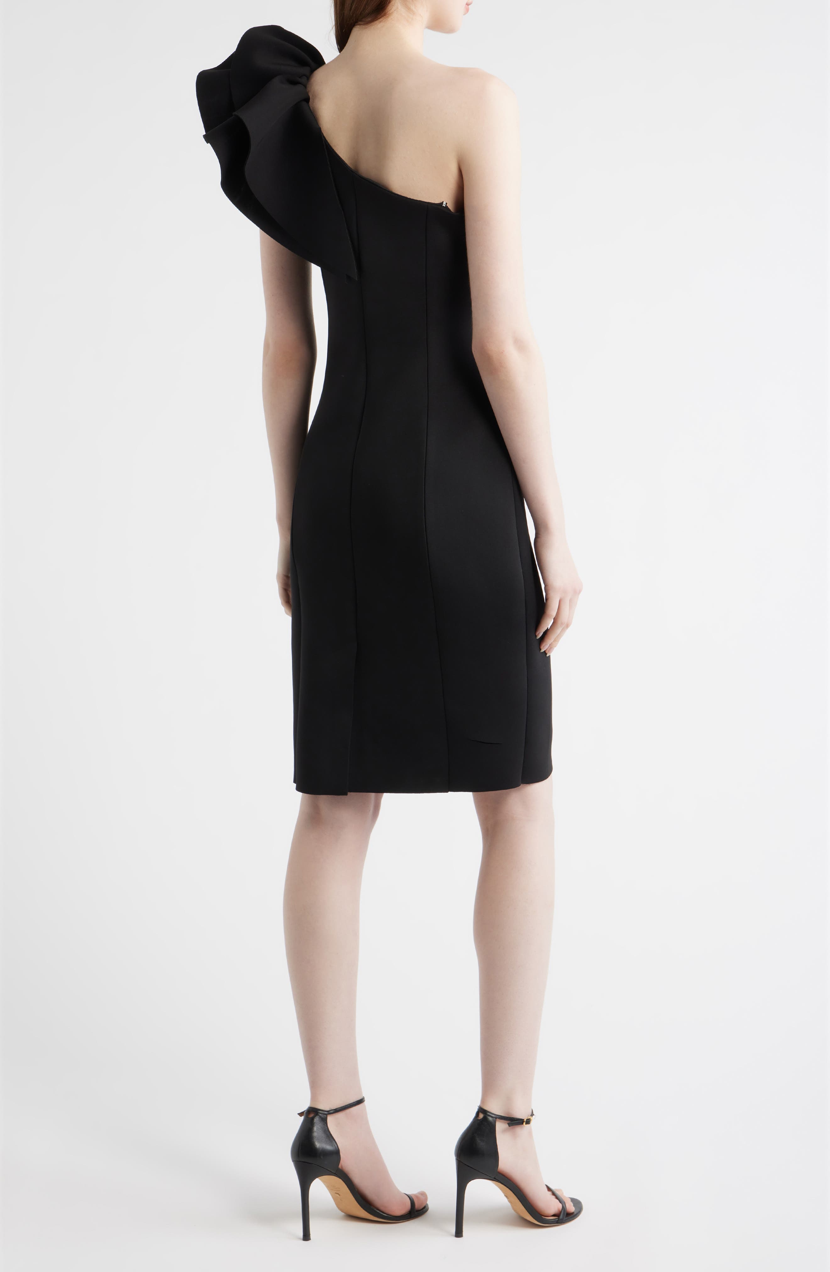 Asymmetric Ruffle One-Shoulder Sheath Cocktail Dress - image 2
