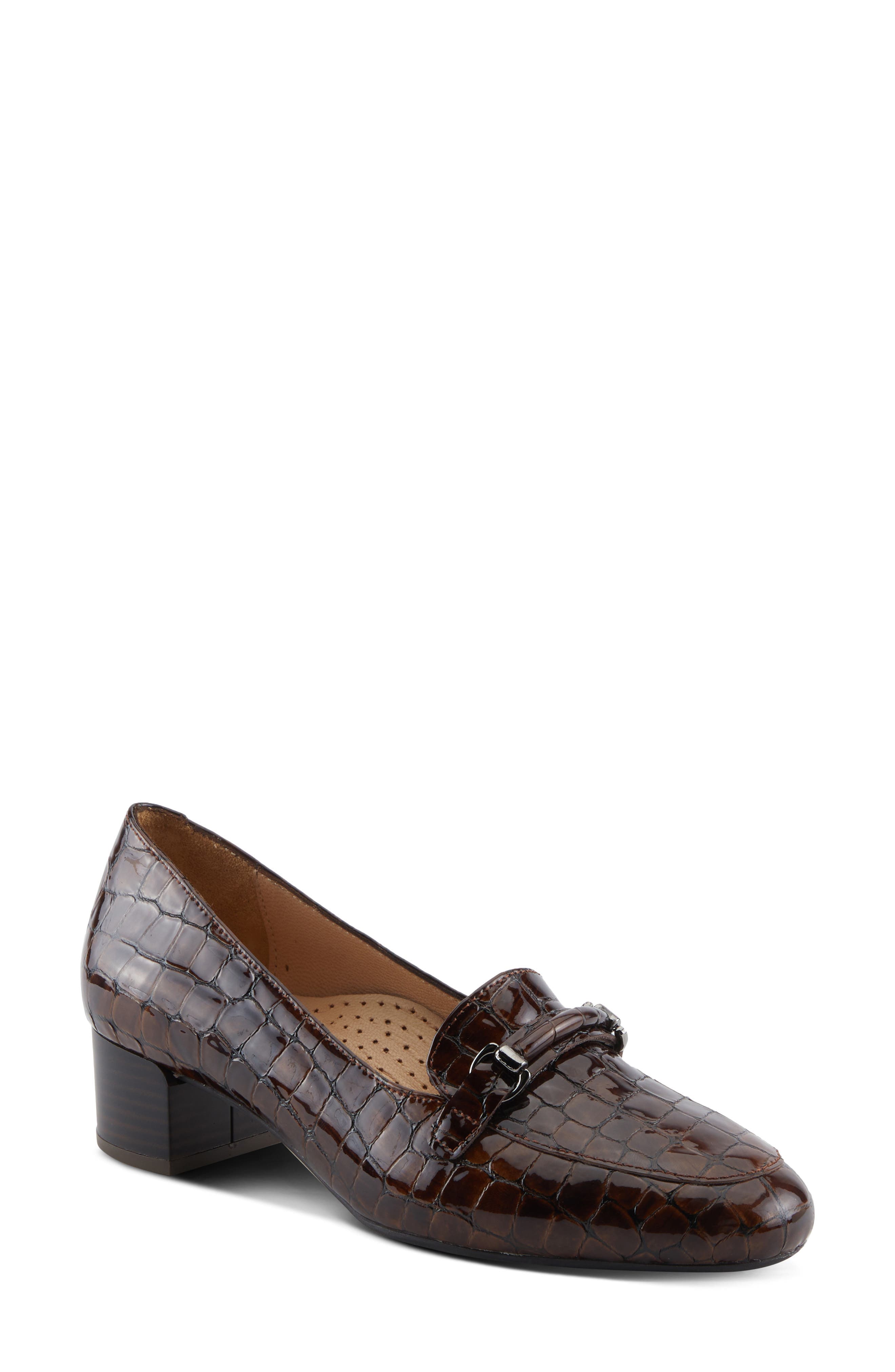 Enda Croc Embossed Heel Loafer - image 1