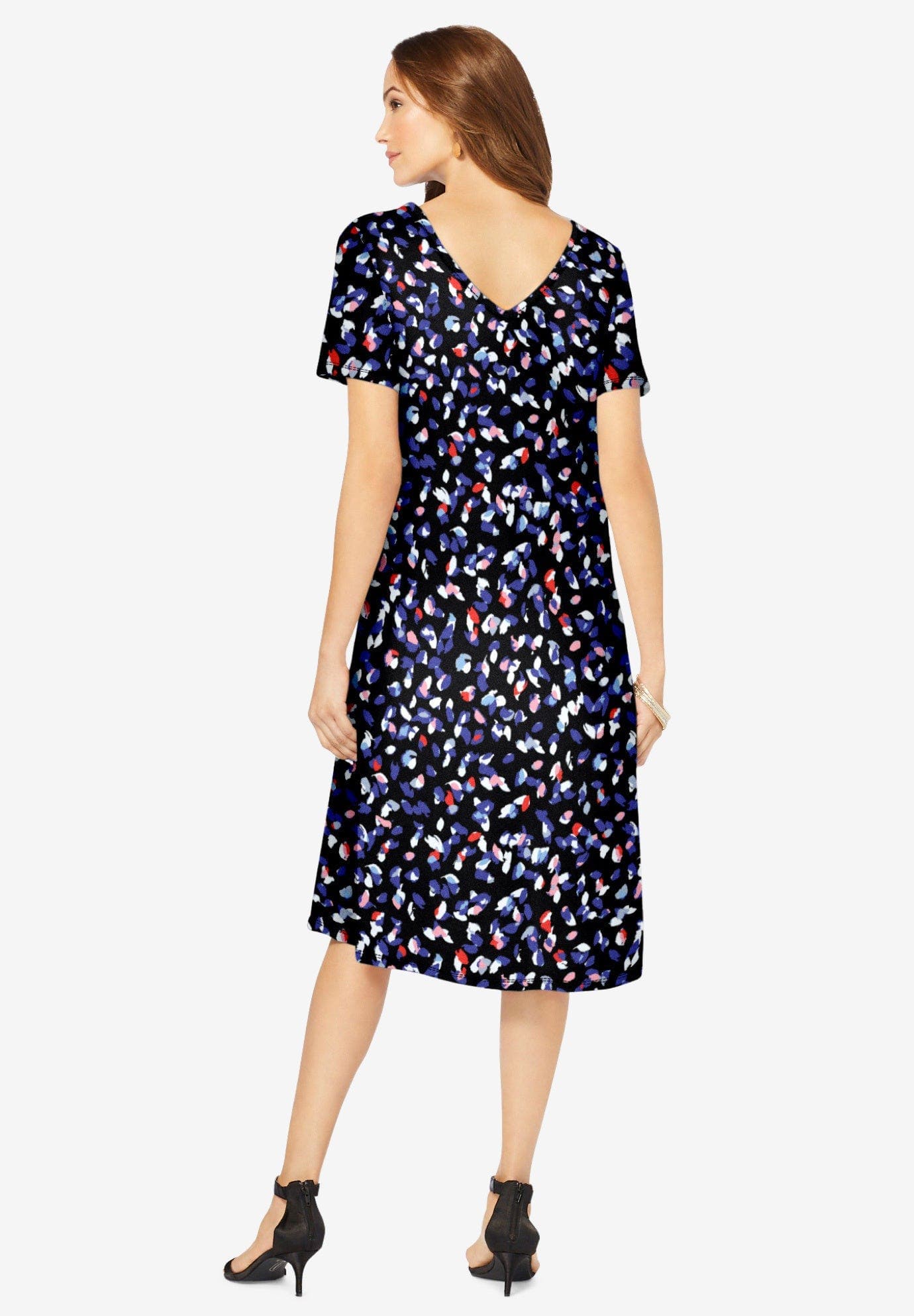 Plus Size Short Sleeve Sleeve Swing Dress - image 2