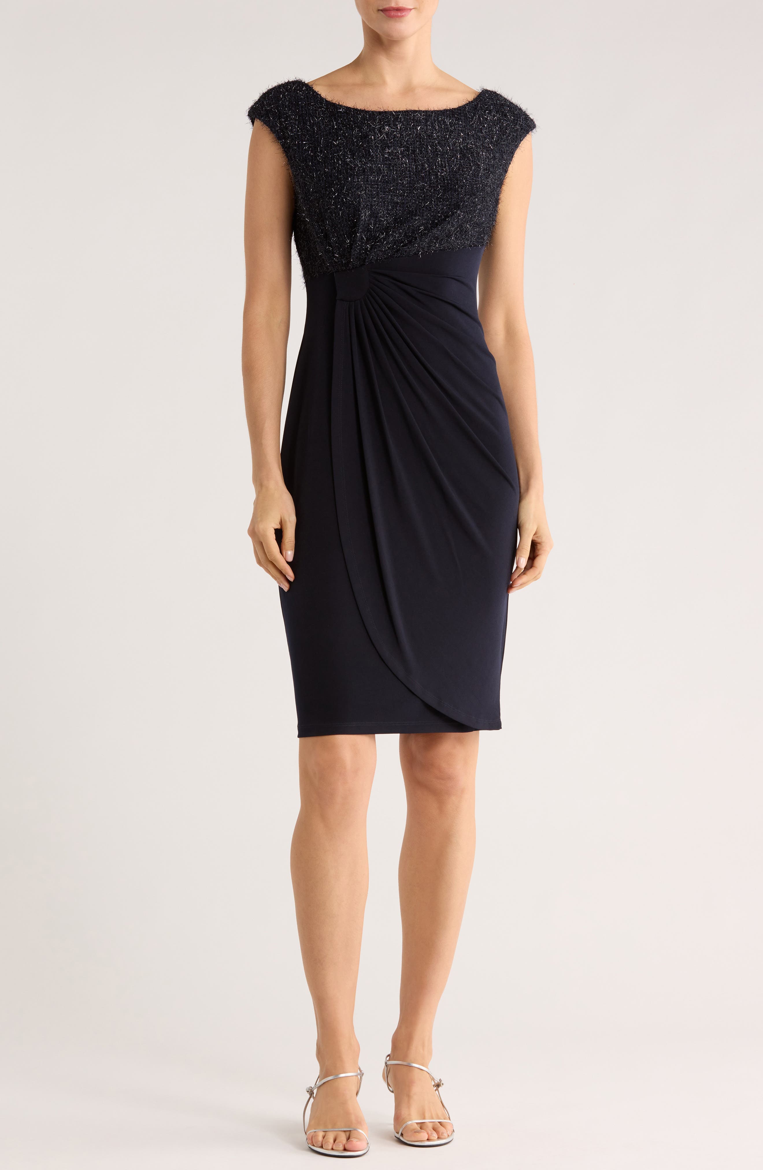 Eyelash Faux Wrap Cocktail Dress - image 1