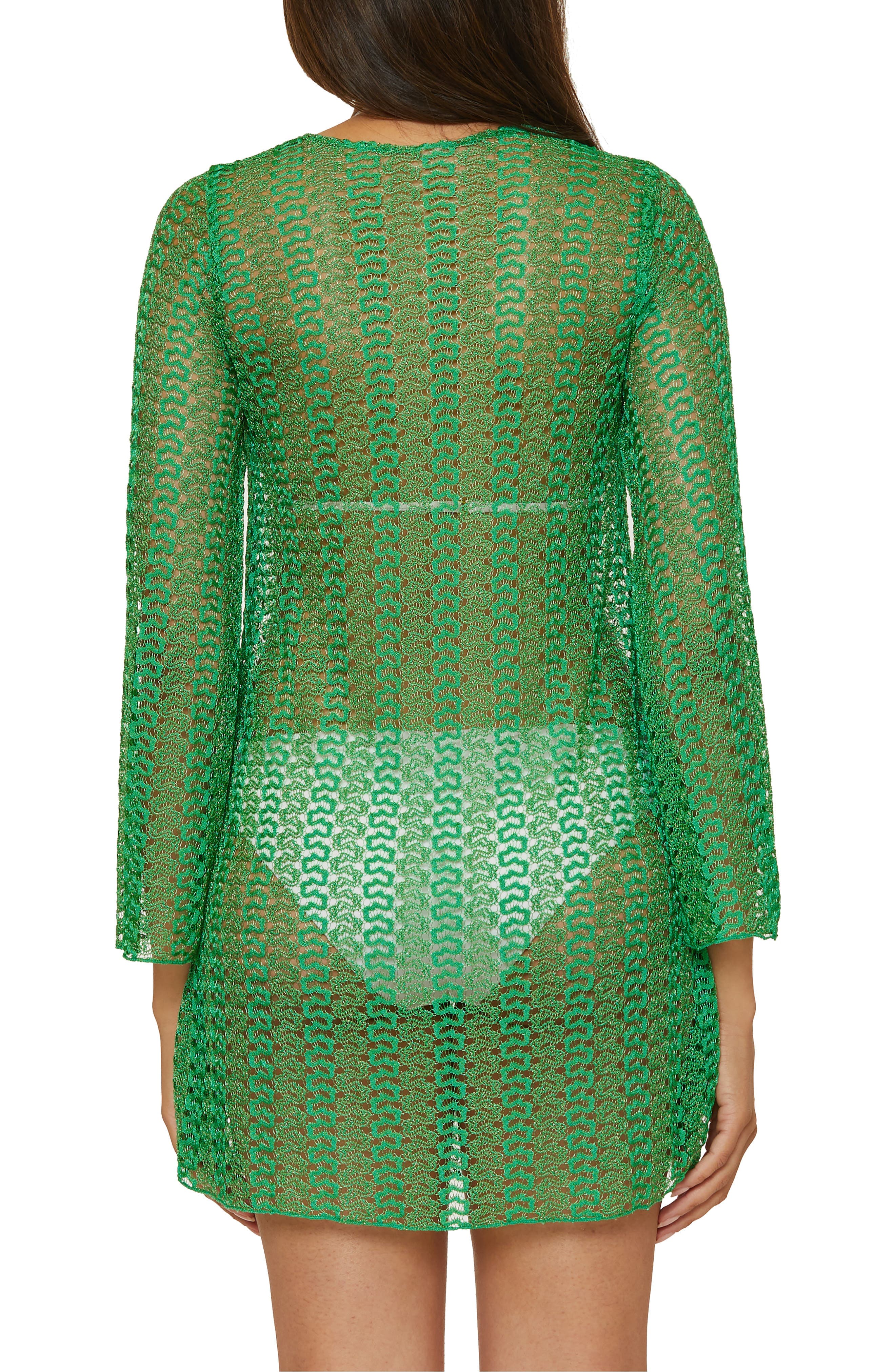 Golden Beach Long Sleeve Lace Cover-Up Tunic - image 2