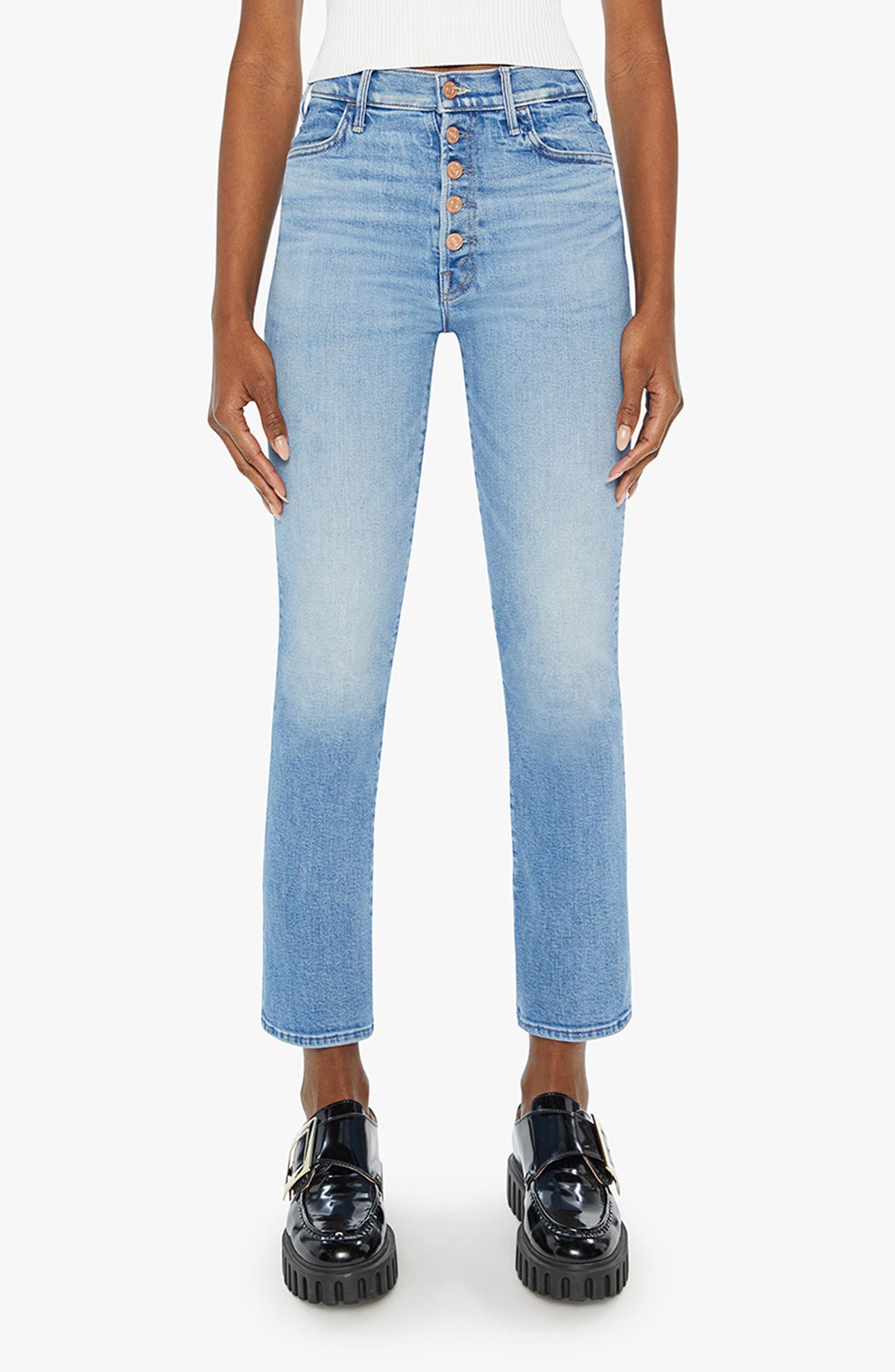 The Pixie Hustler High Waist Ankle Straight Leg Jeans - image 1
