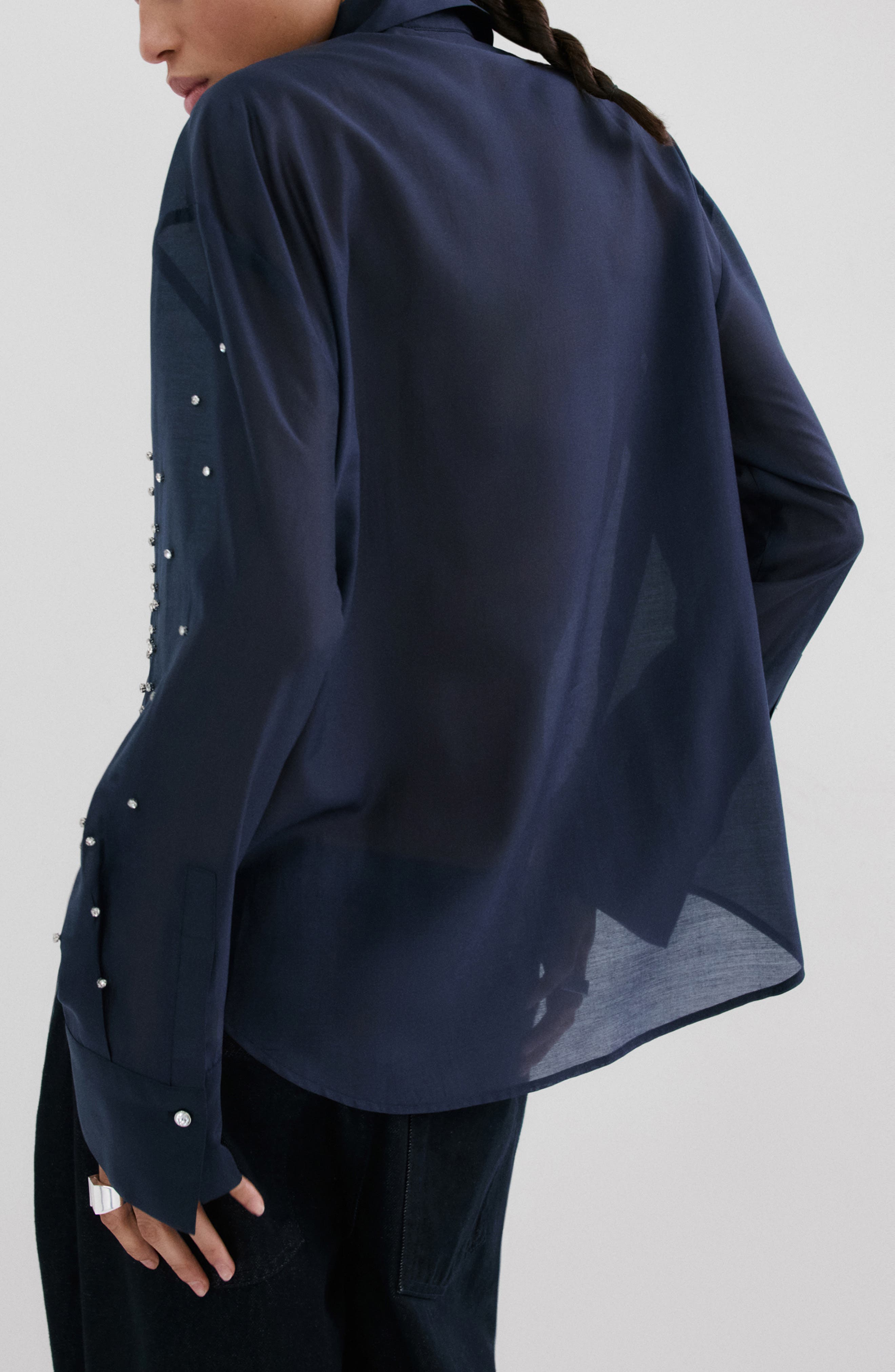Rhinestone Button-Up Shirt - image 2