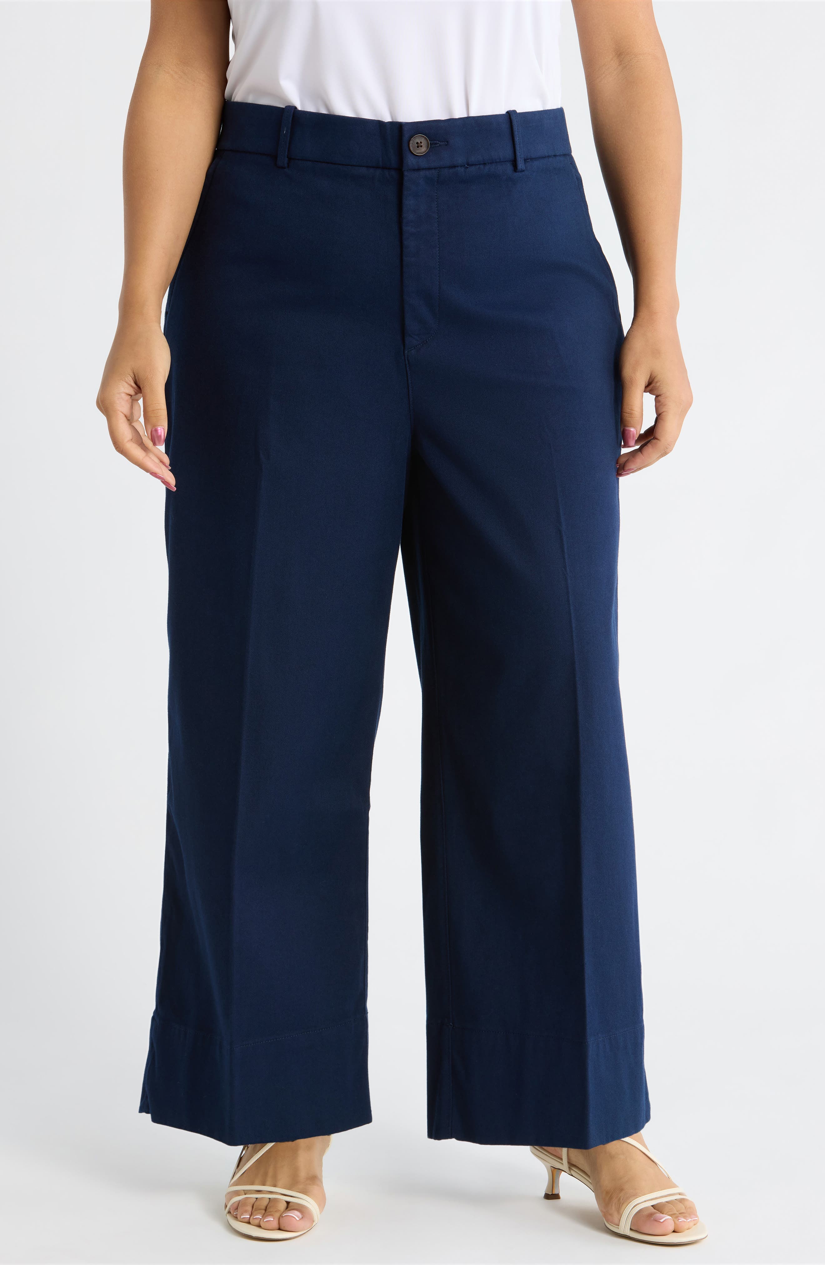 SPANXsupersmooth Crop Wide Leg Stretch Twill Pants - image 1