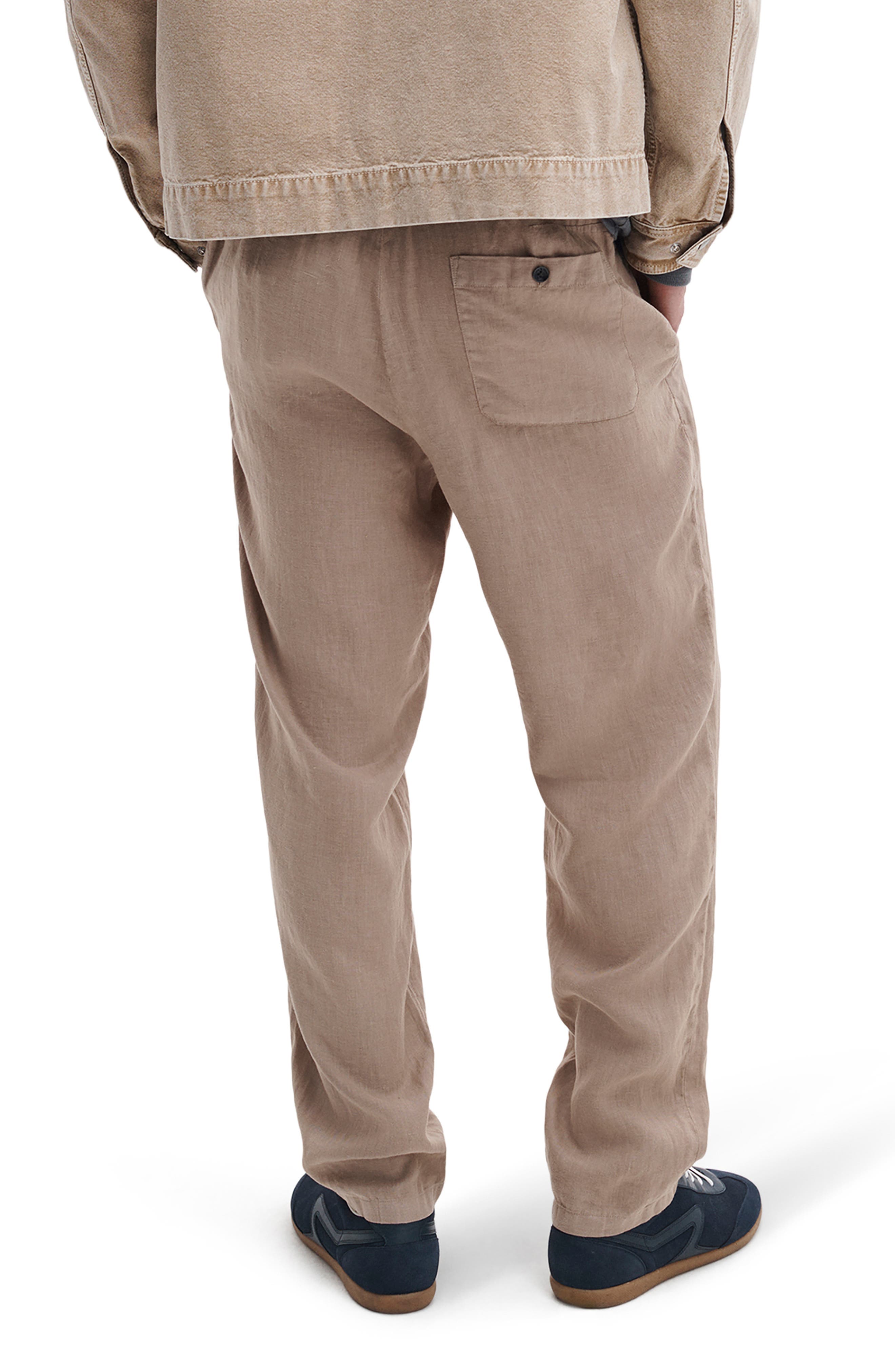 Evan Back Elastic Waist Linen Dress Pants - image 2
