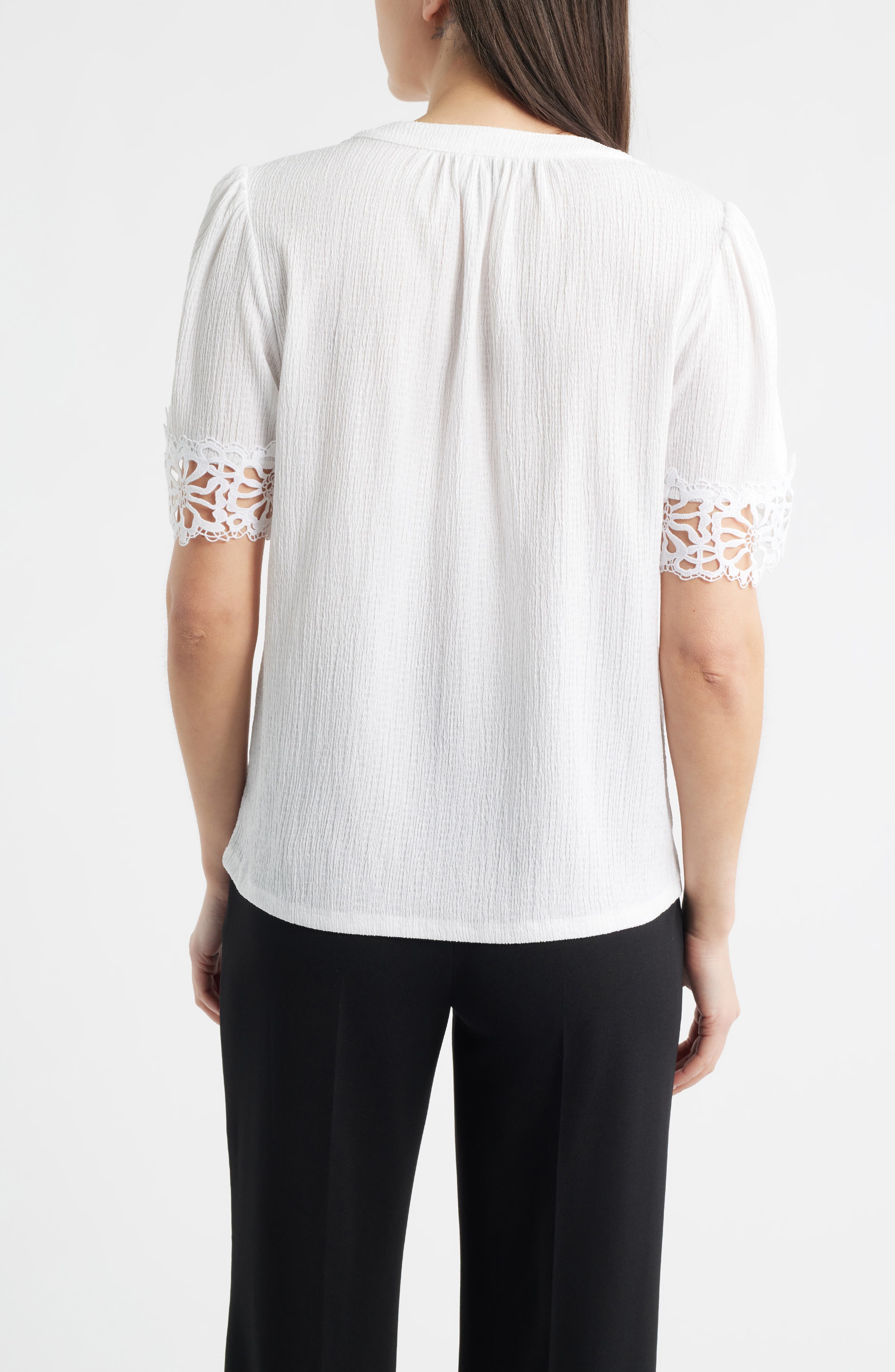 Lace Trim Crinkle Top - image 4