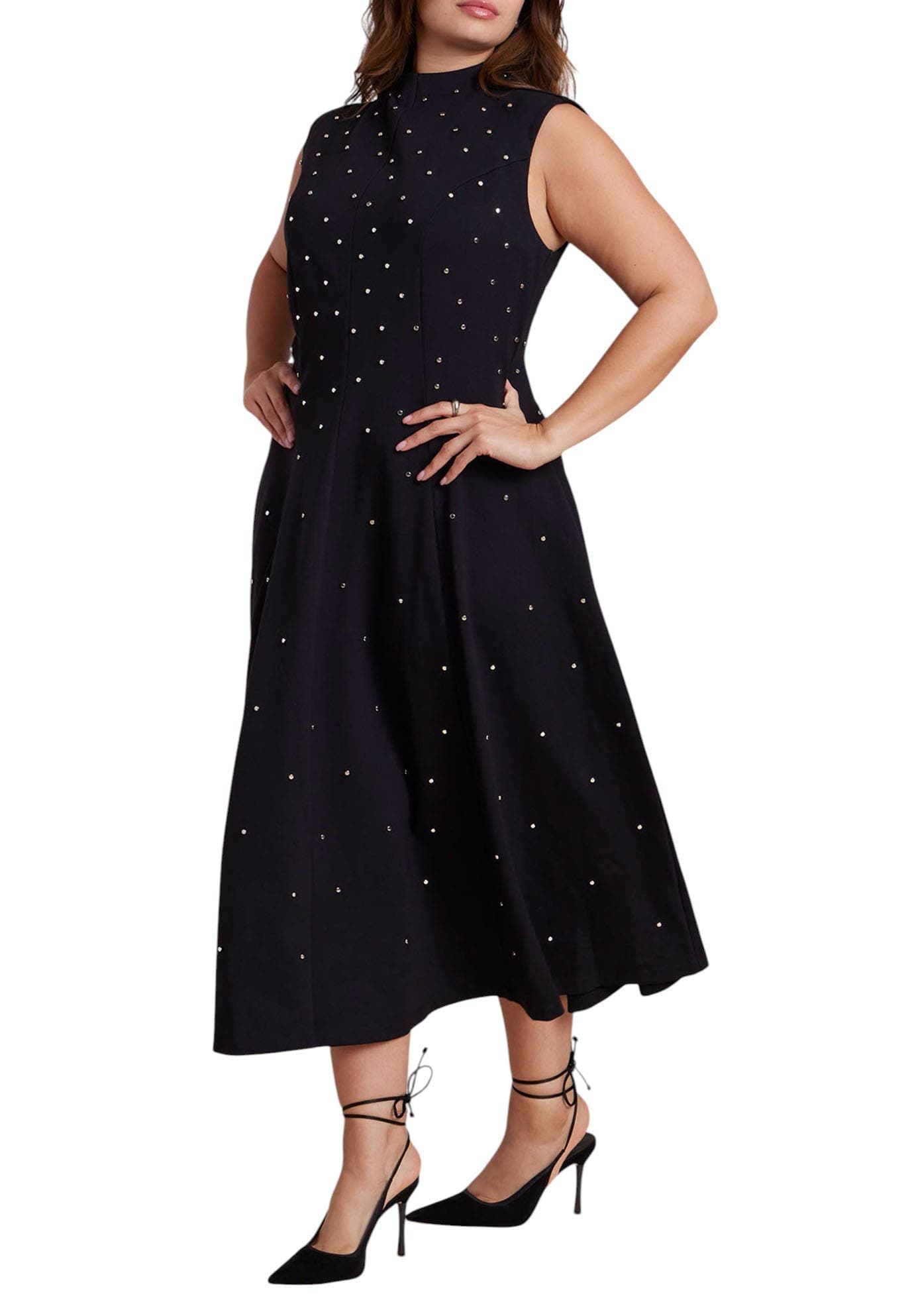 Stud Detail Ponte Midi Dress - image 1