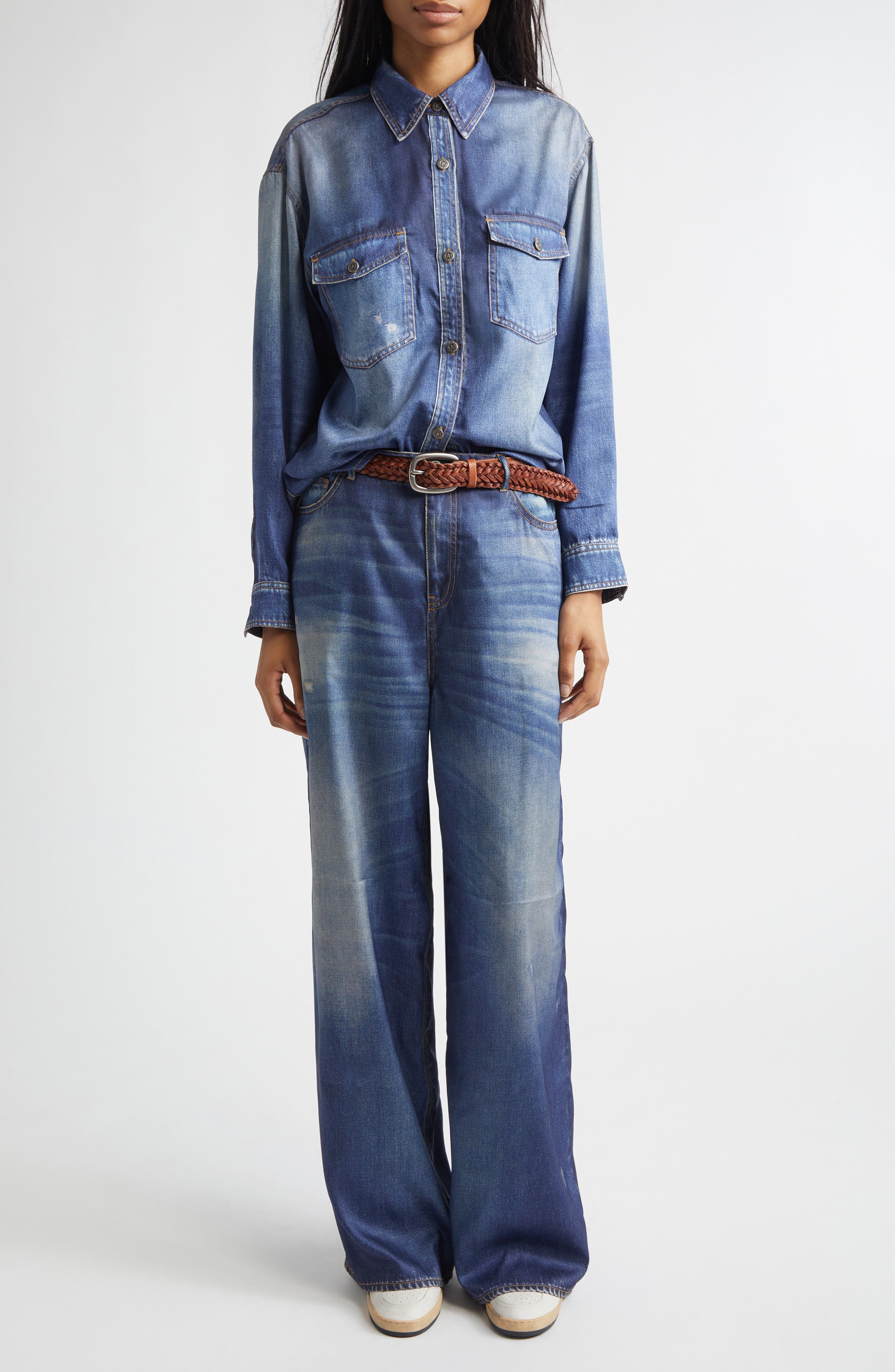 Journey Patty Distressed Twill Button-Up Shirt - image 2
