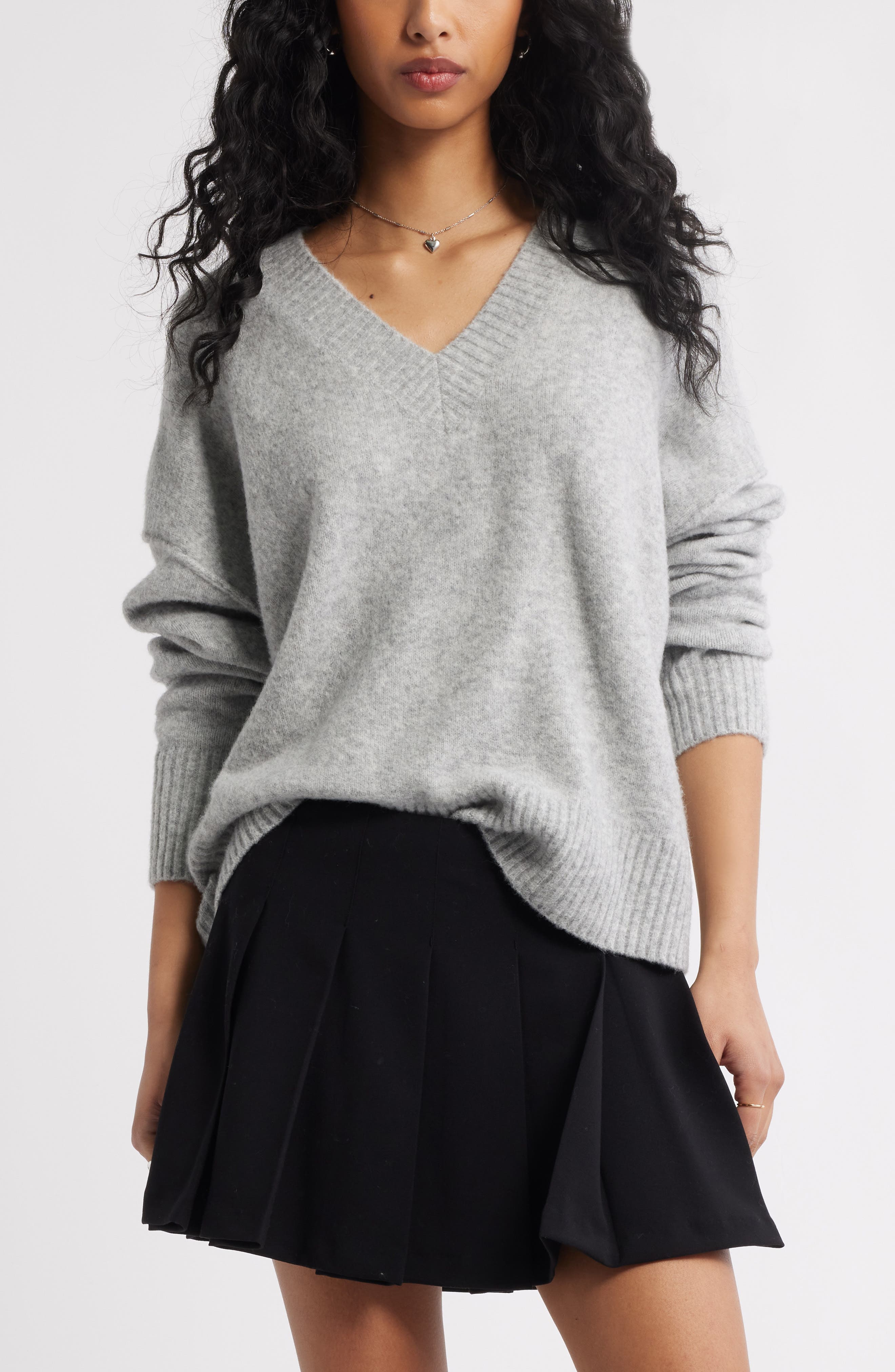 Oversize Cozy V-Neck Sweater - image 1