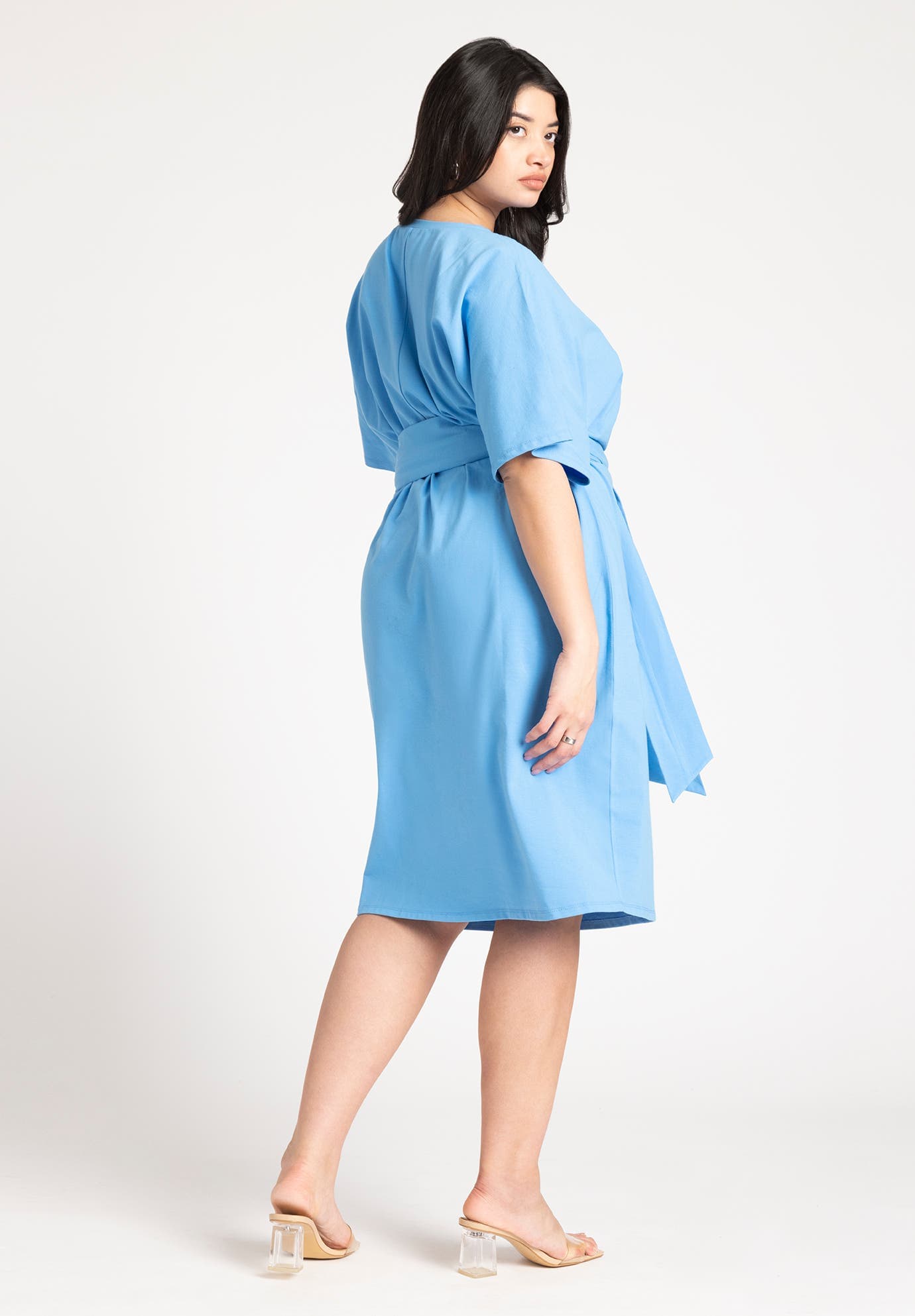 Cross Front Flutter Sleeve Dress - image 2