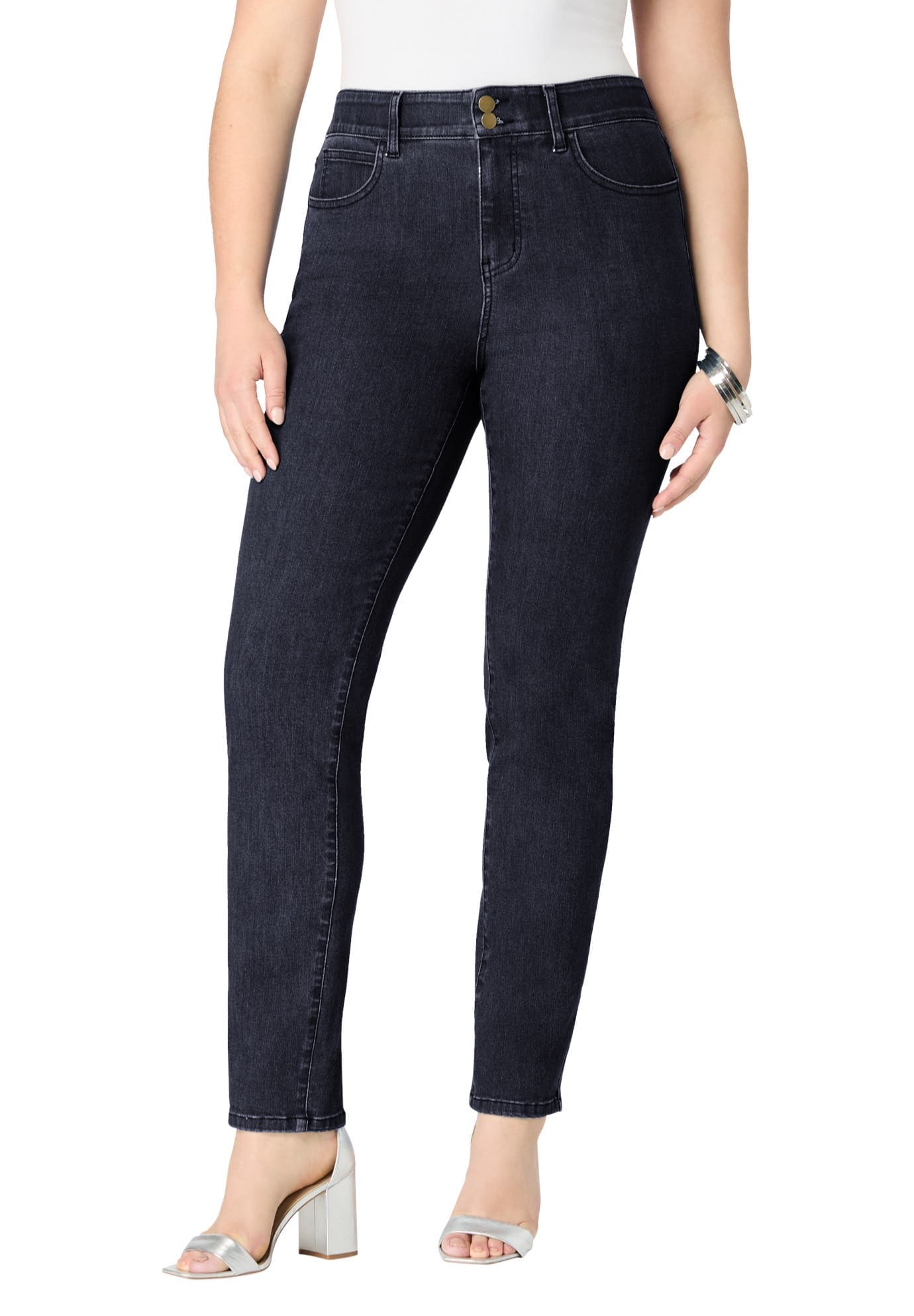 Plus Size High-Rise Tummy Control Straight-Leg Jeans - image 3