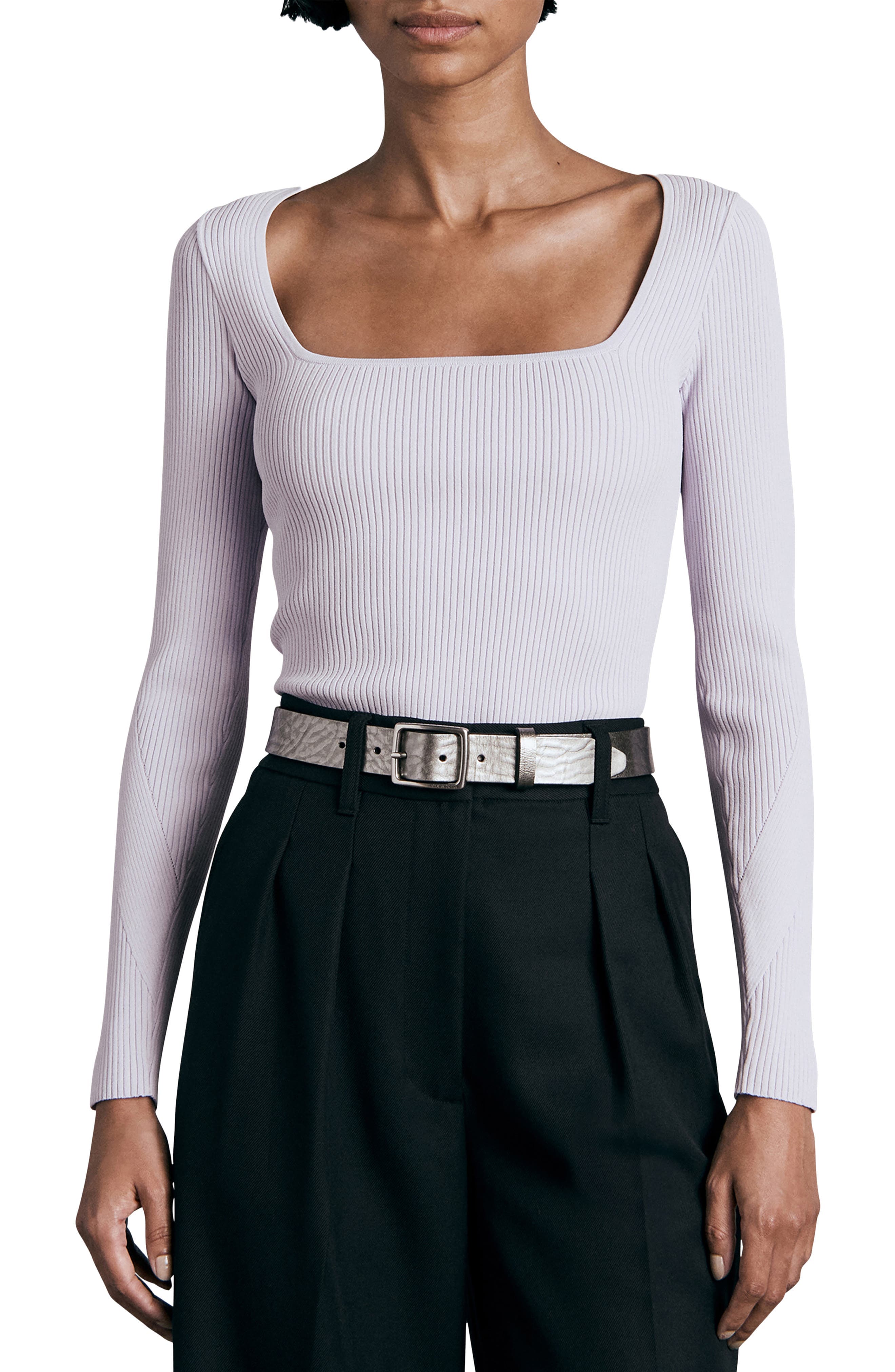Asher Rib Long Sleeve Top - image 1