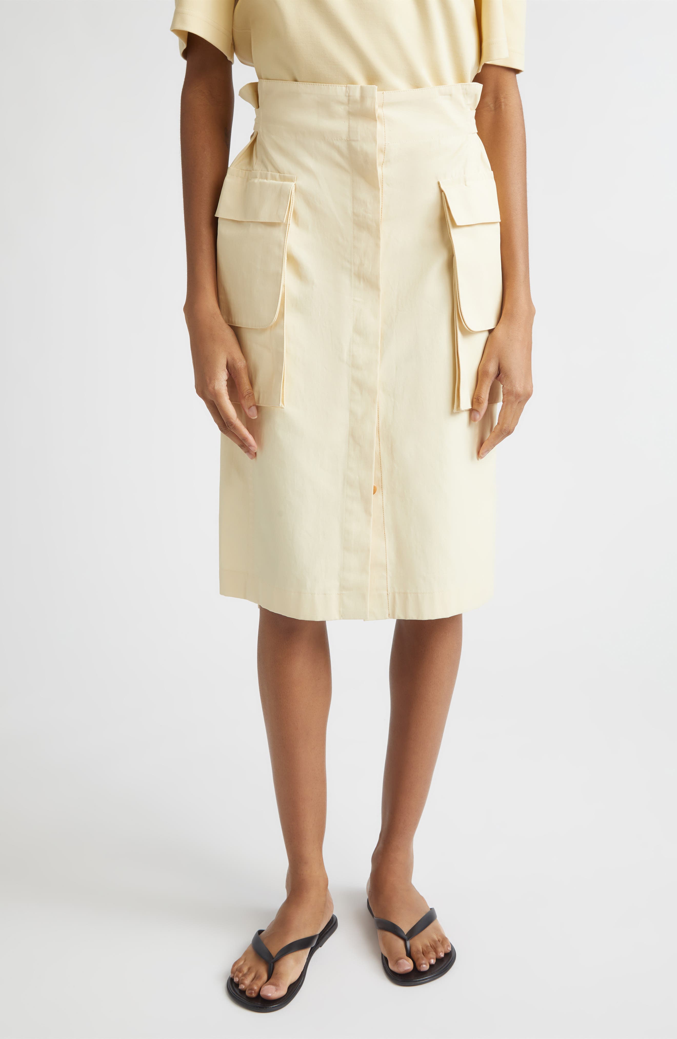 Glen Coated Cotton Cargo Skirt - image 1