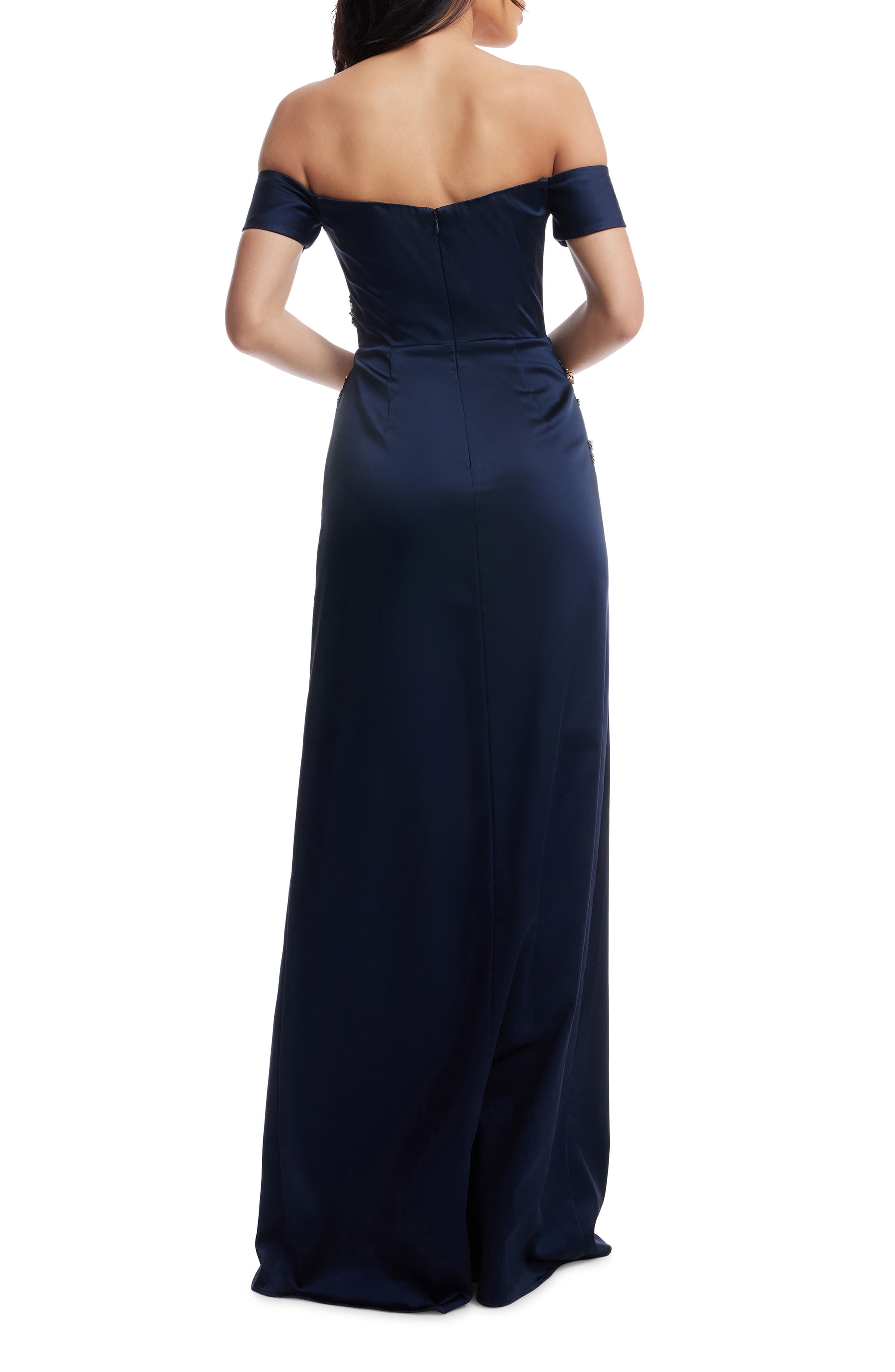 Logan Floral Applique Off the Shoulder Gown - image 2