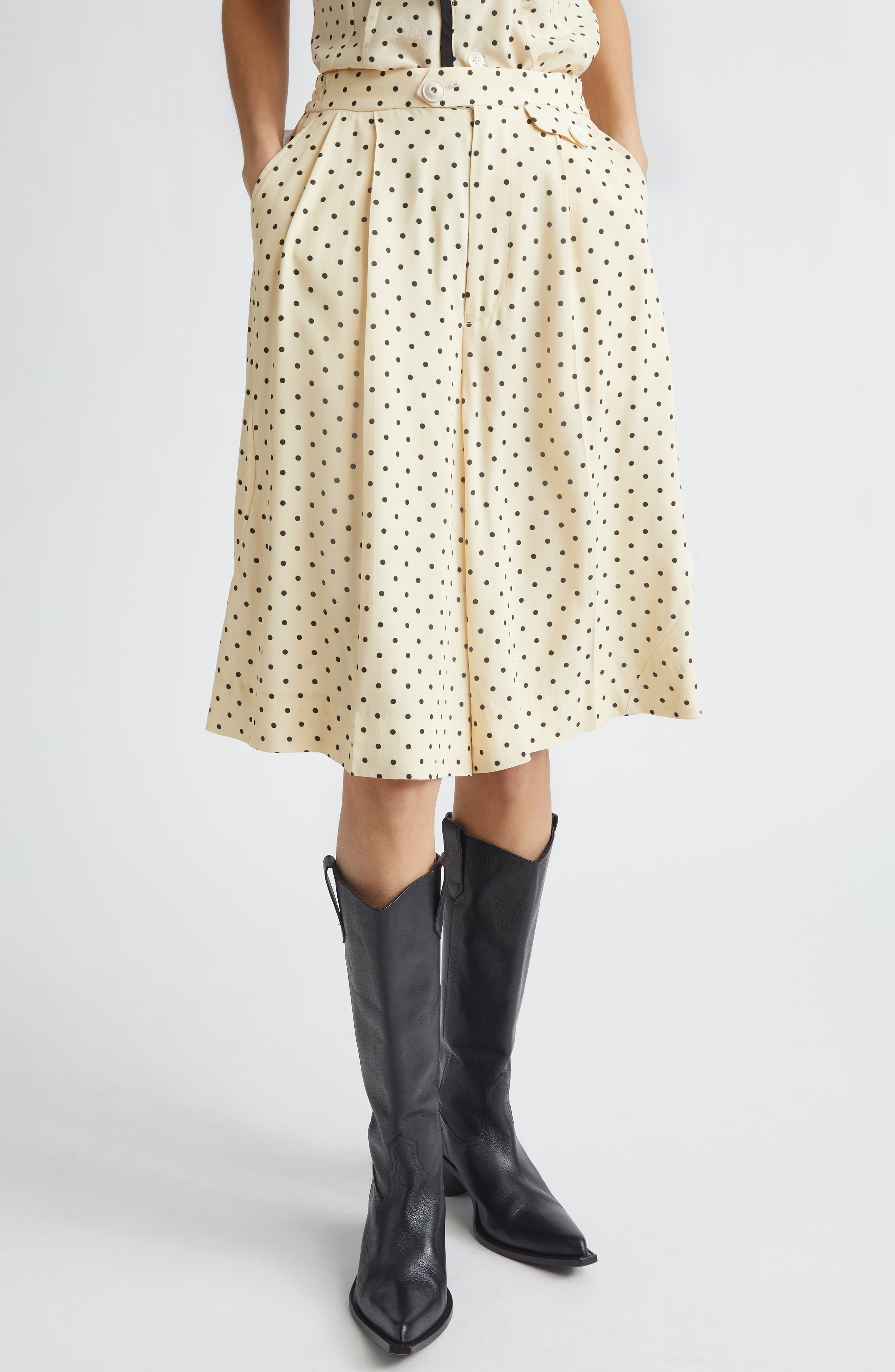 Polka Dot Wide Leg Shorts - image 3
