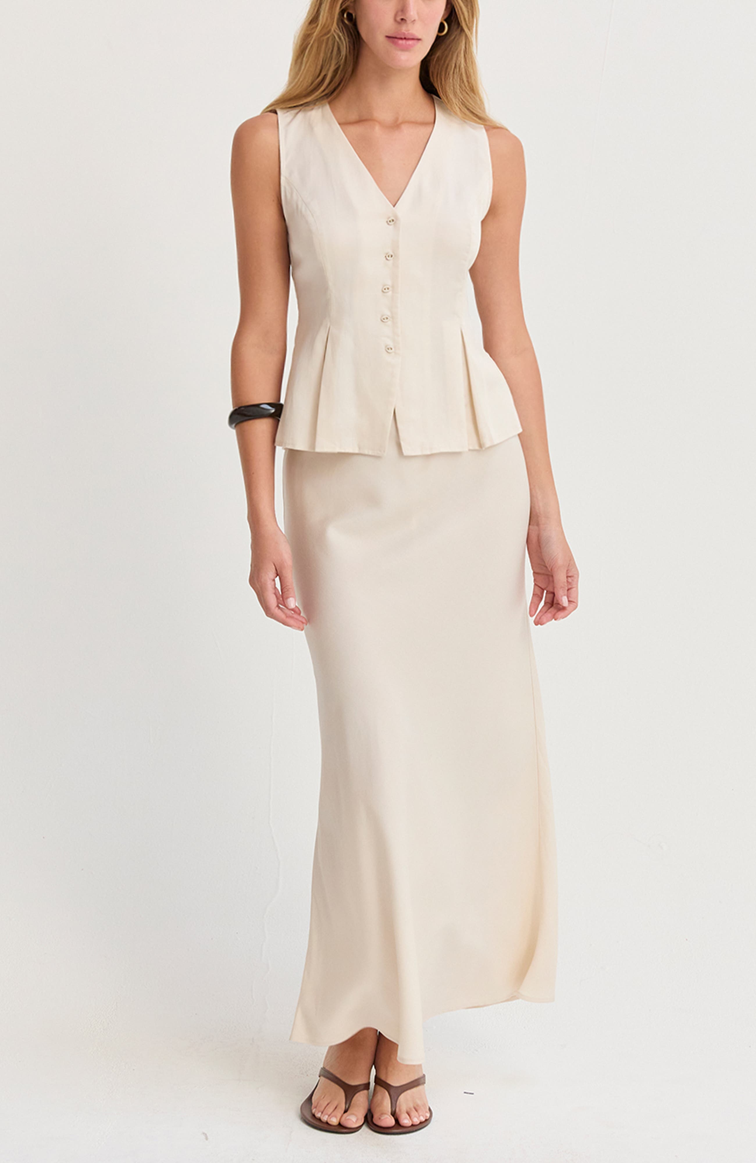 Pleated Lyocell Vest - image 2