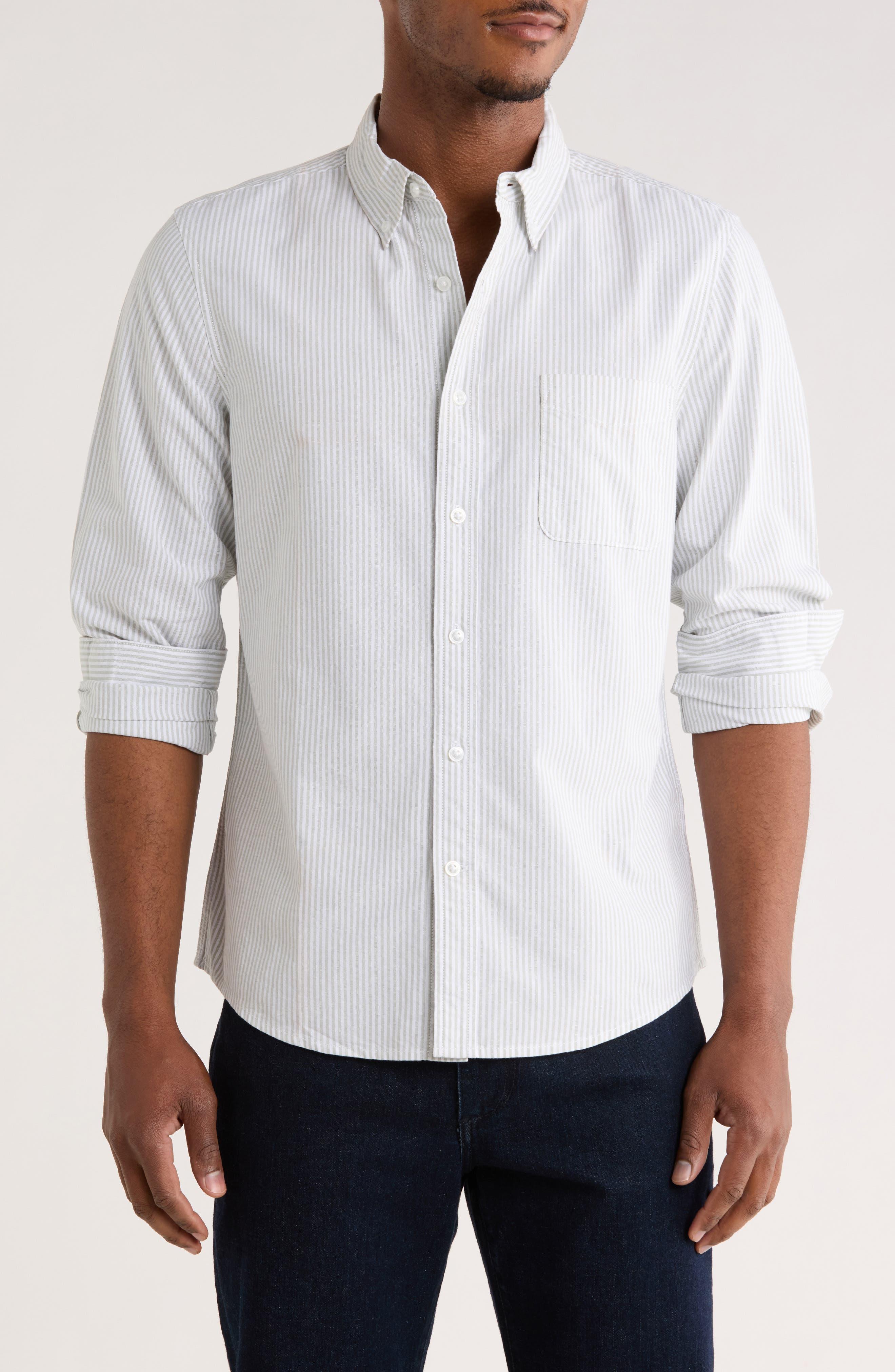 Stripe Cotton Oxford Button-Down Shirt - image 1