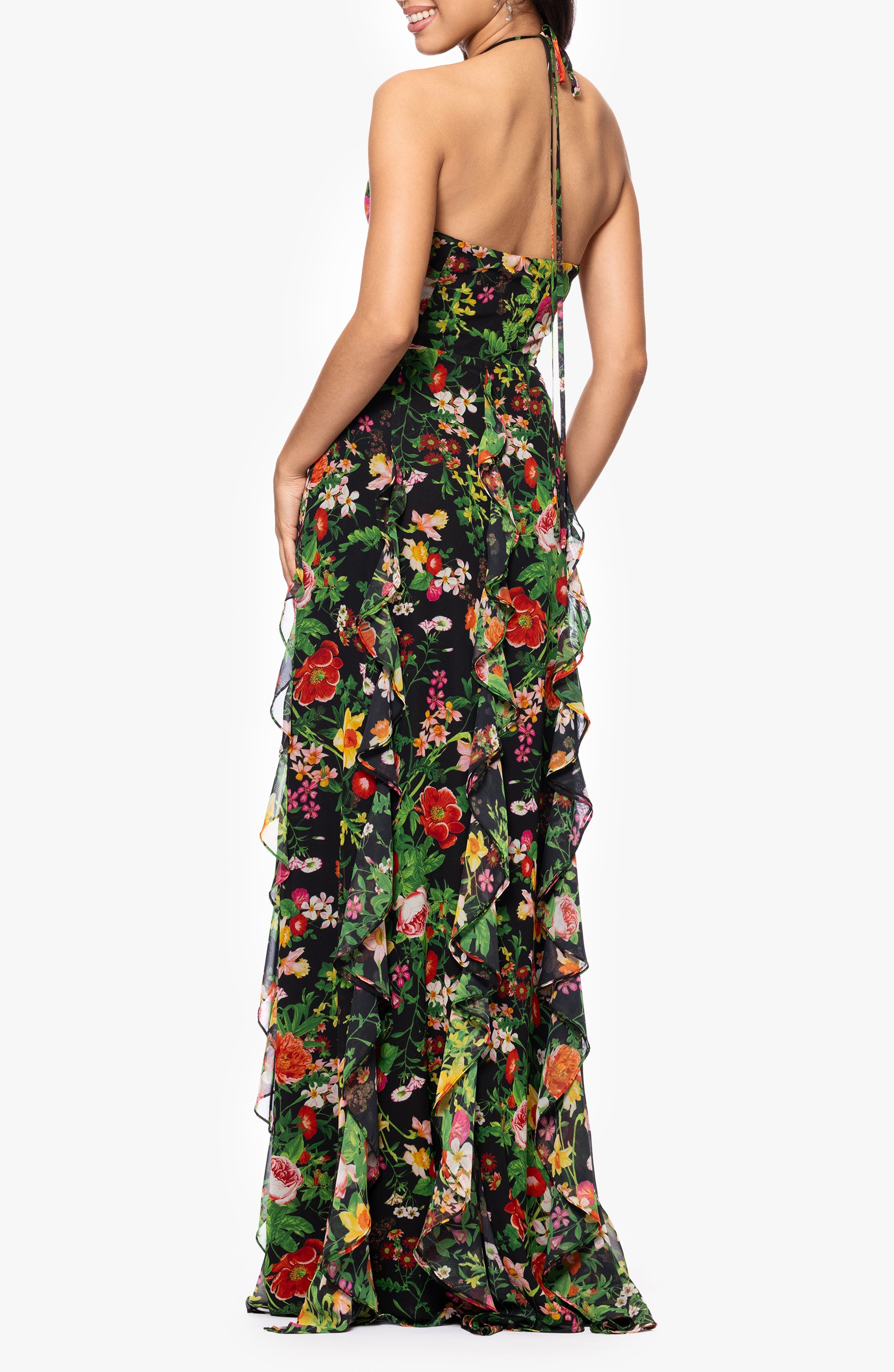 Floral Halter Neck Gown - image 2