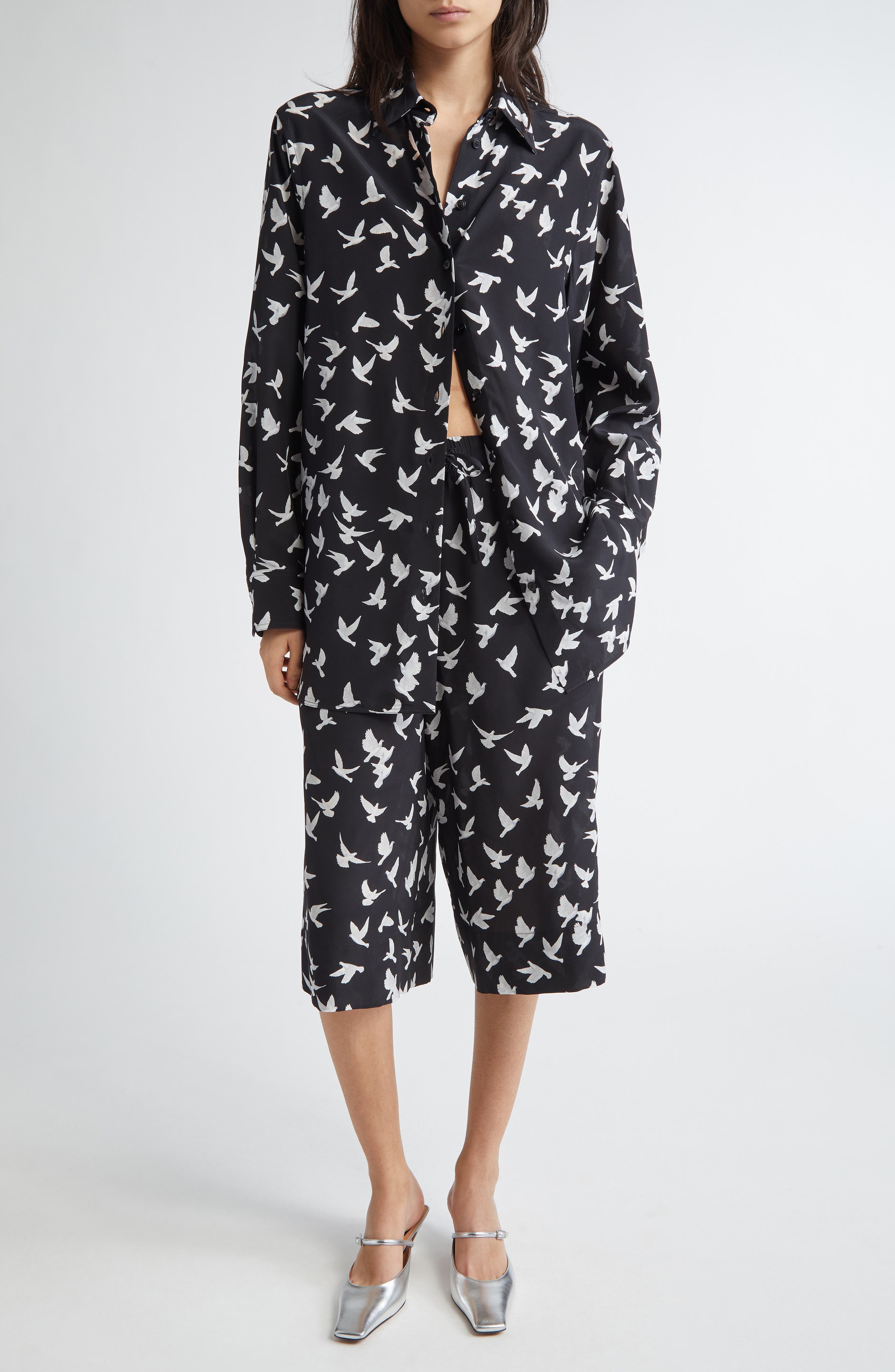 Mini Birds Silk Shorts - image 2